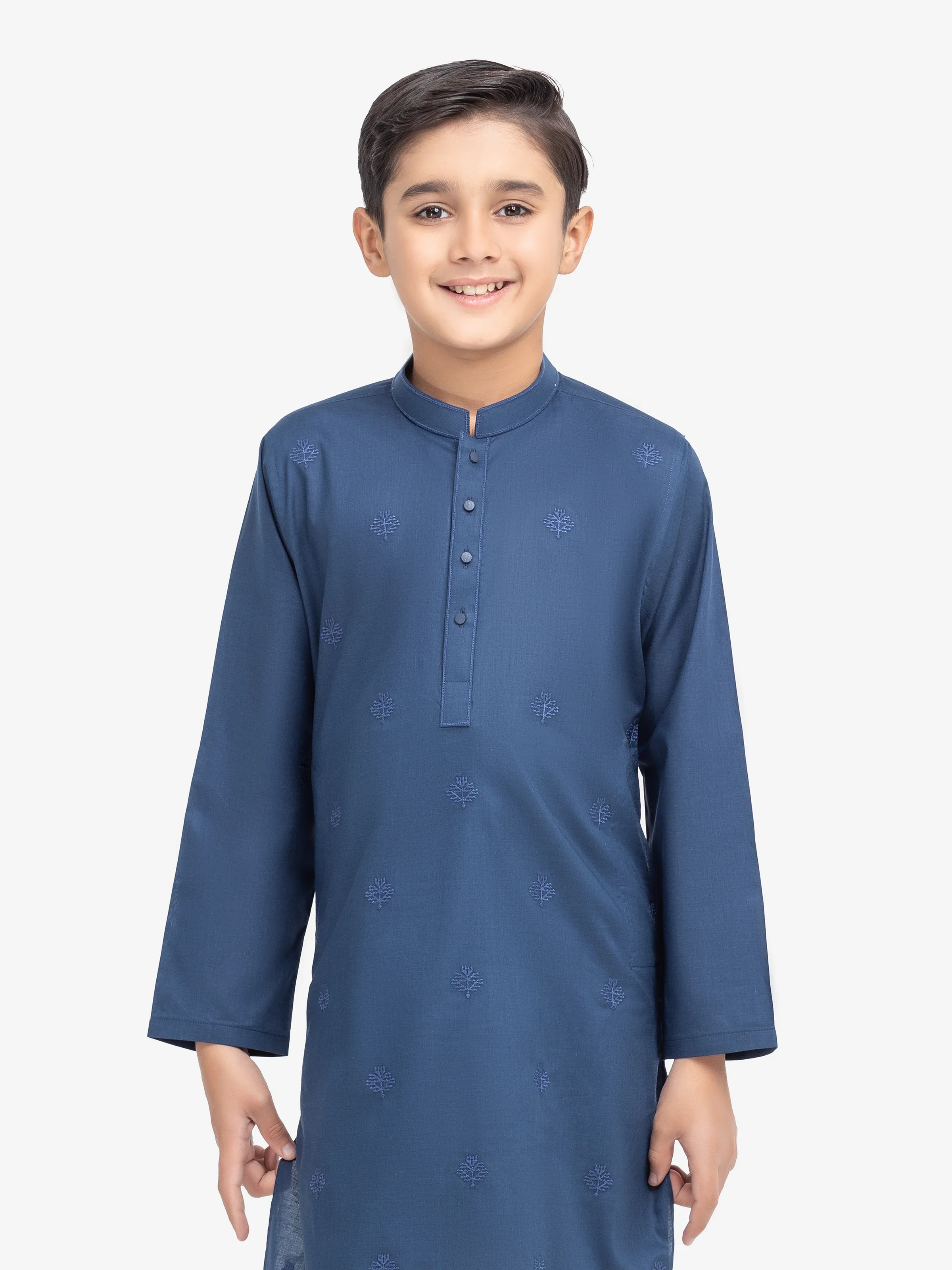 Boy's Blue Kurta - EBTK25-4001 - Image 2