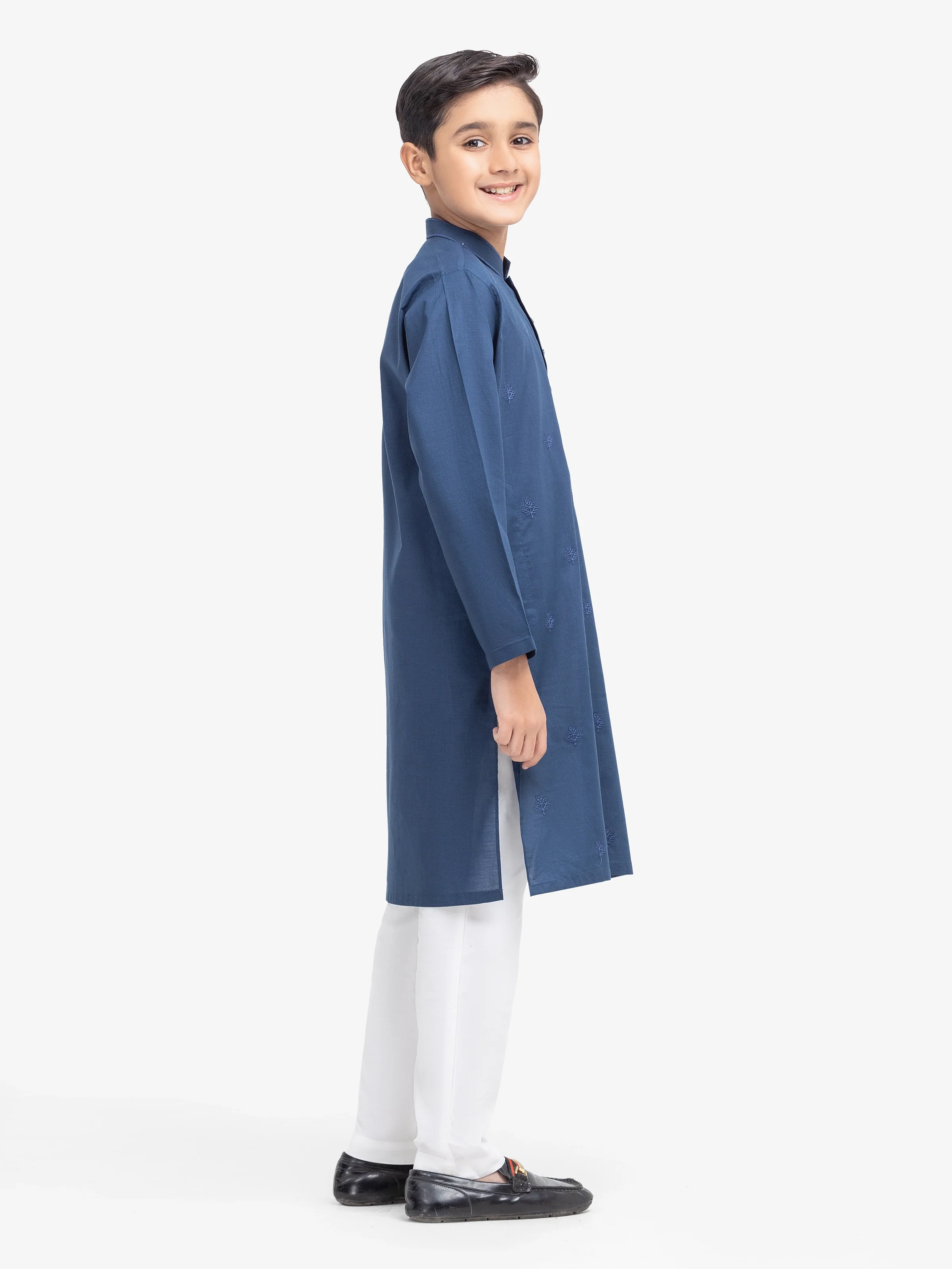 Boy's Blue Kurta - EBTK25-4001 - Image 4