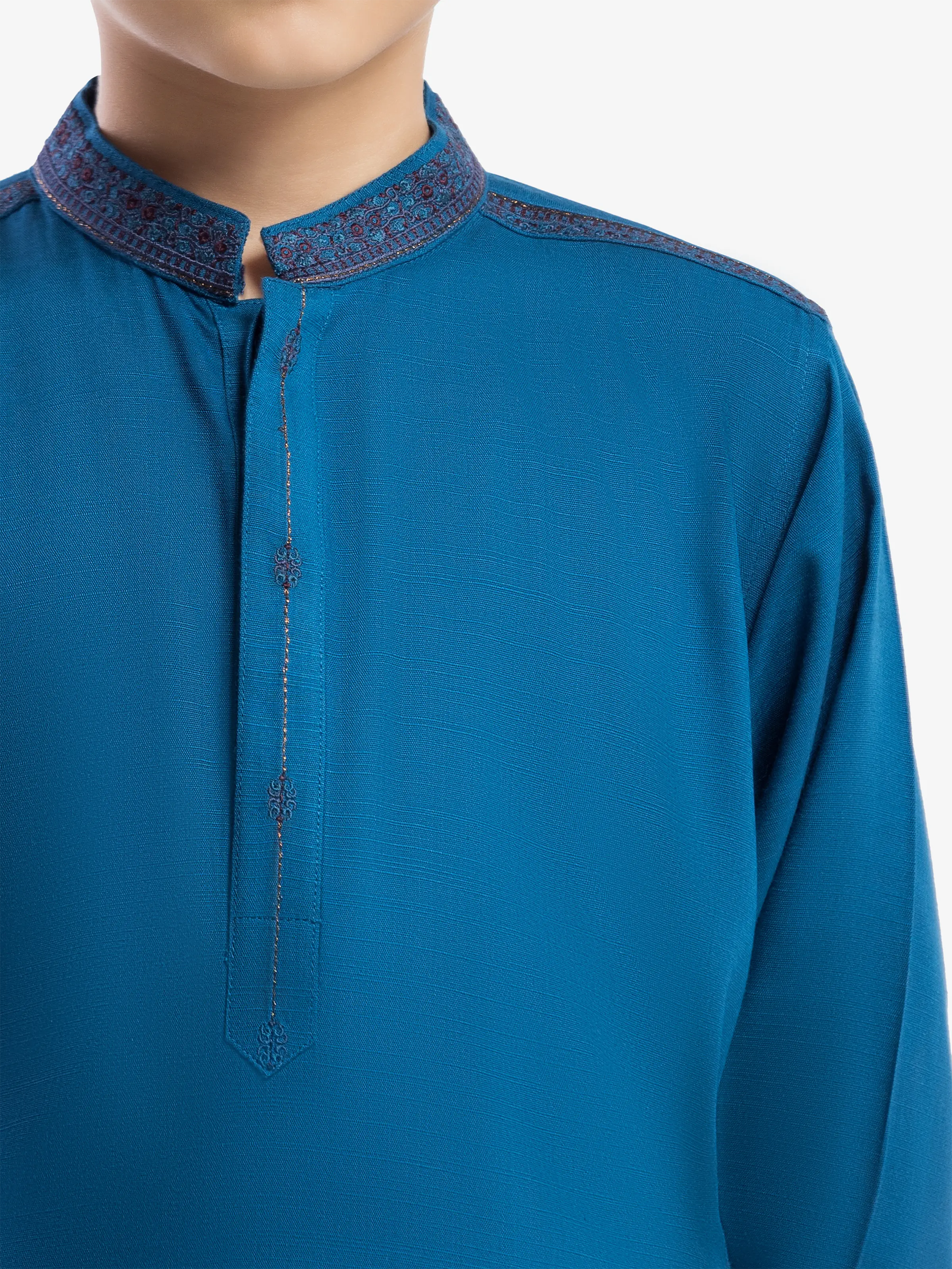 Boy's Blue Kurta - EBTK5-4058 - Image 3