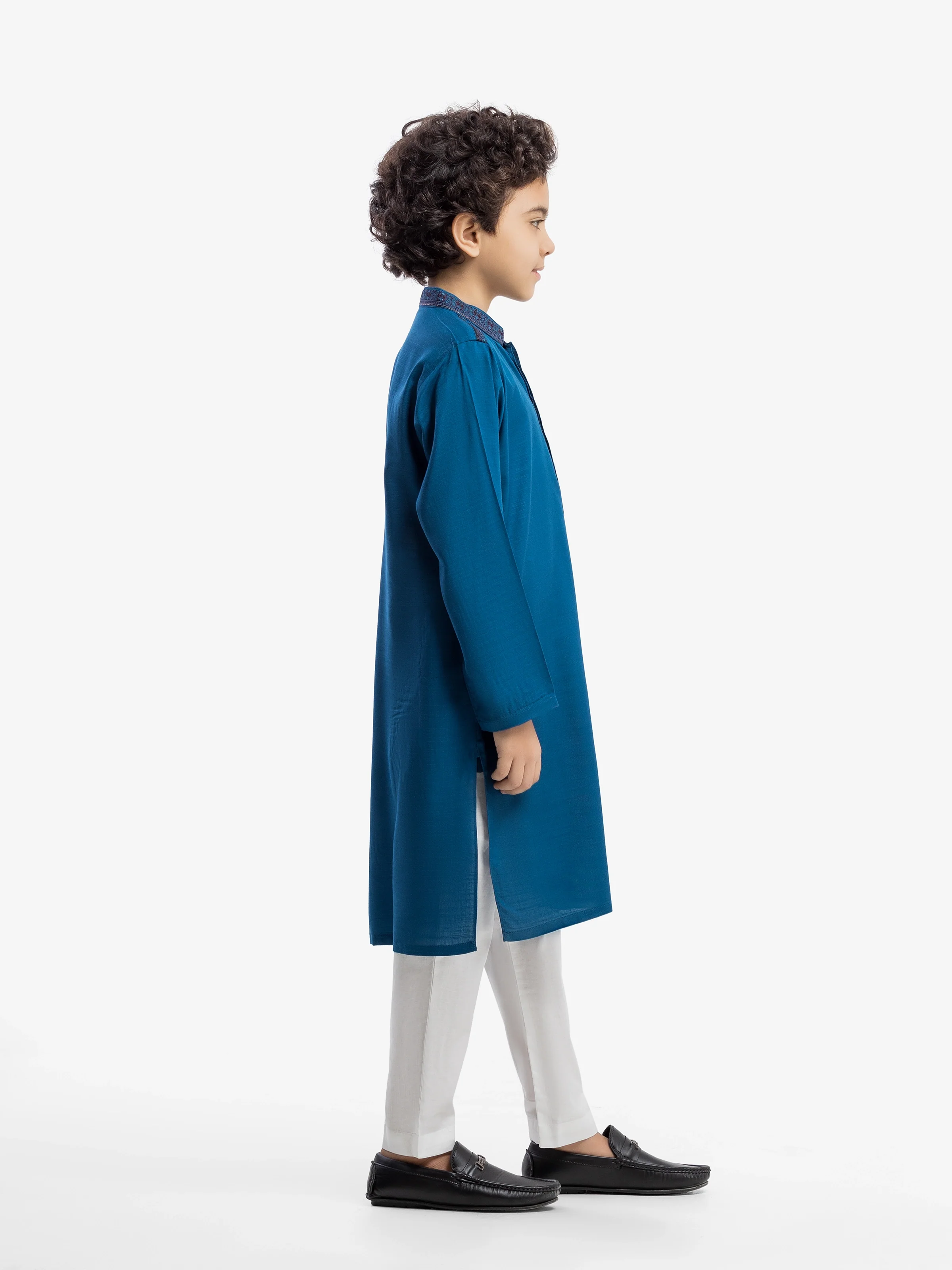 Boy's Blue Kurta - EBTK5-4058 - Image 4