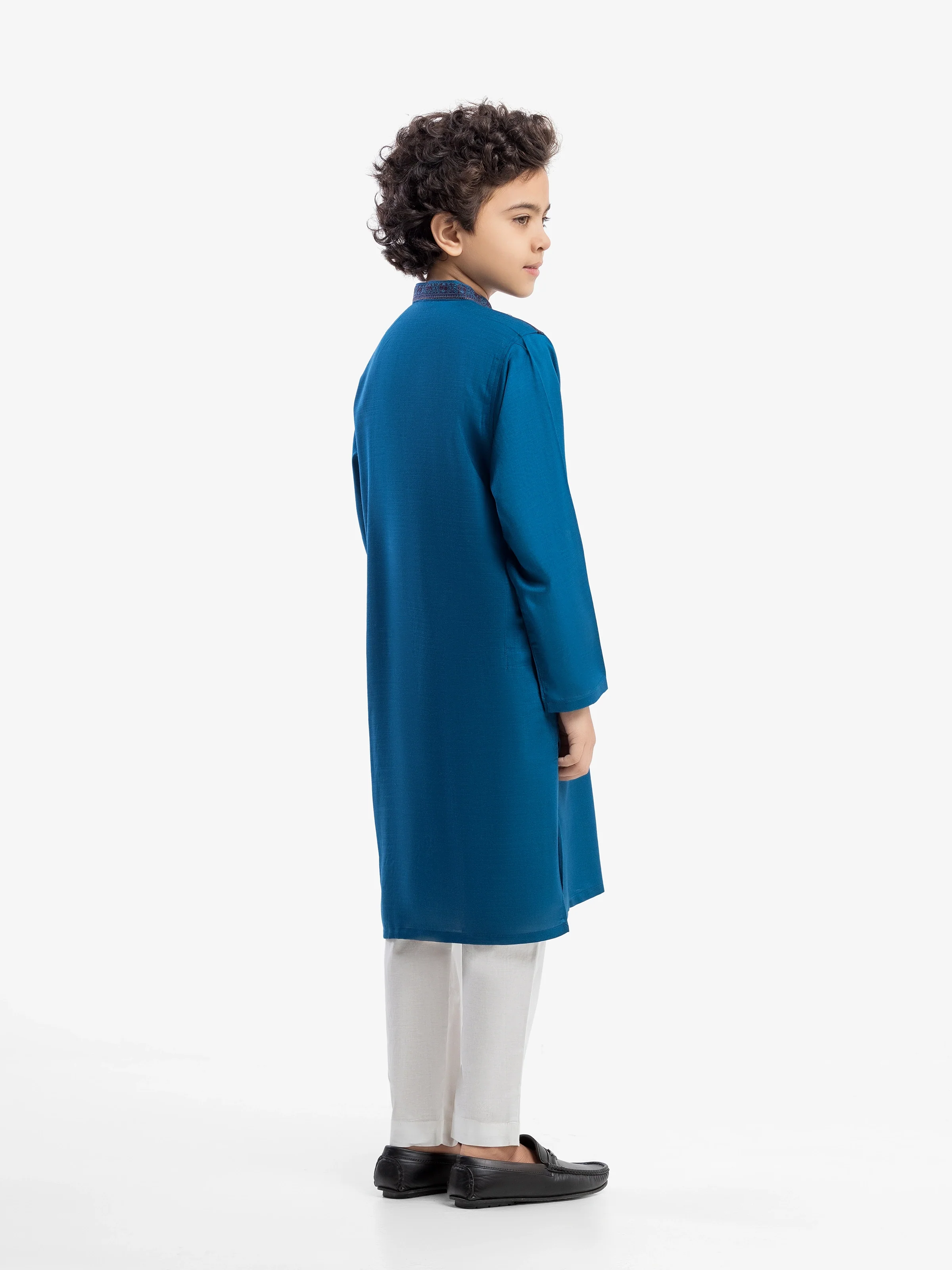 Boy's Blue Kurta - EBTK5-4058 - Image 5