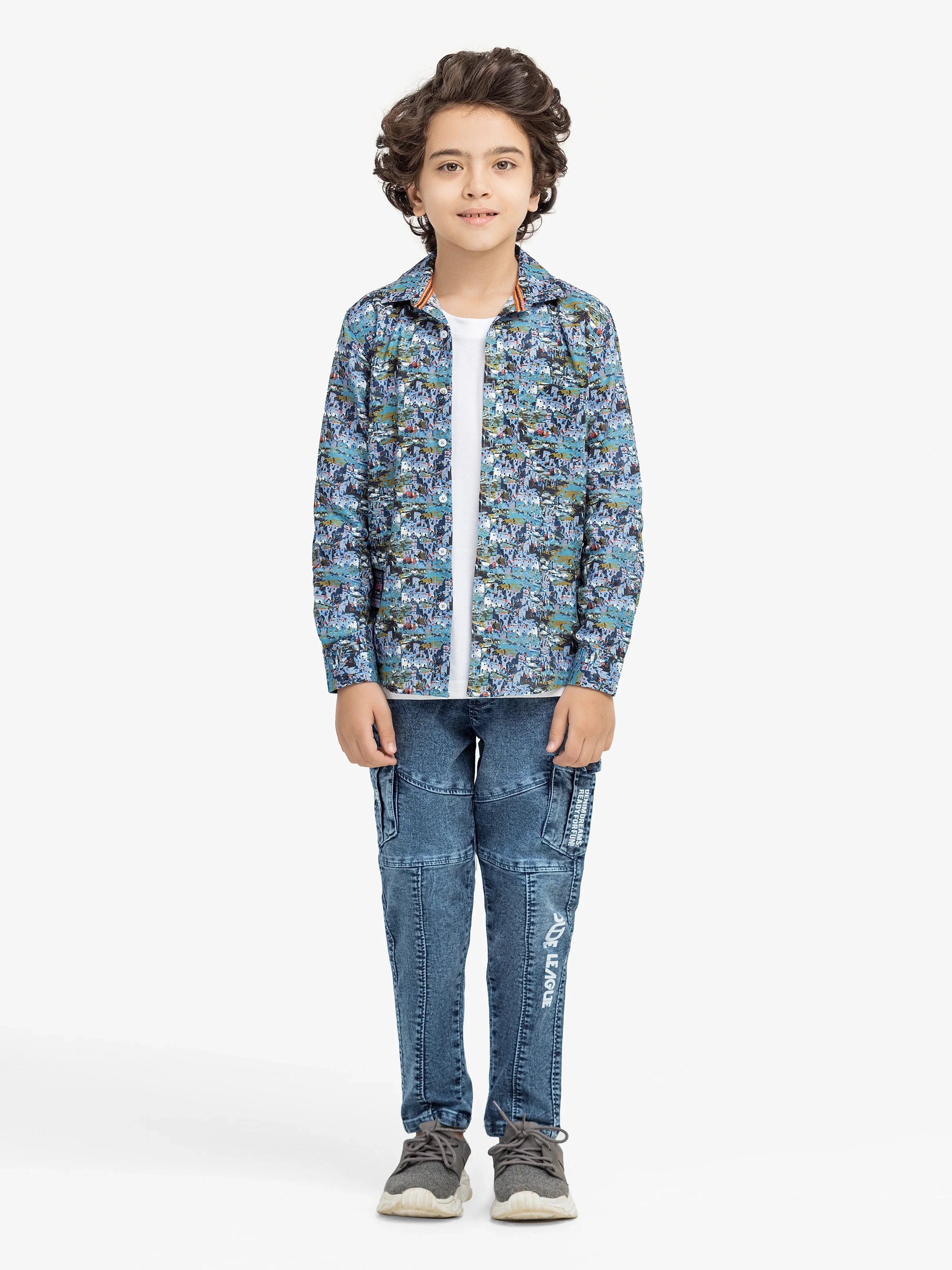 Boy's Blue Multi Shirt - EBTS5-27595 - Image 2