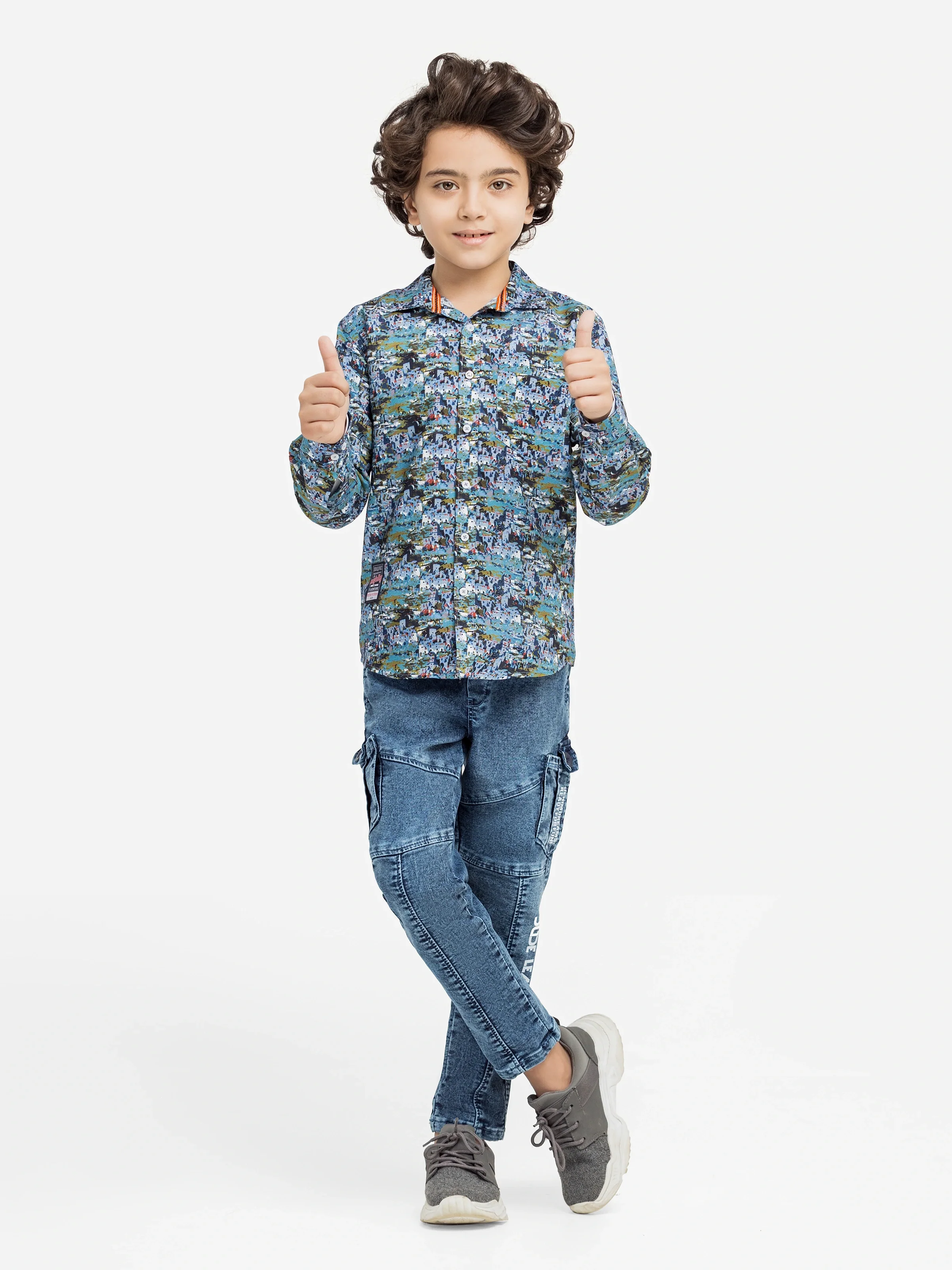 Boy's Blue Multi Shirt - EBTS5-27595 - Image 3