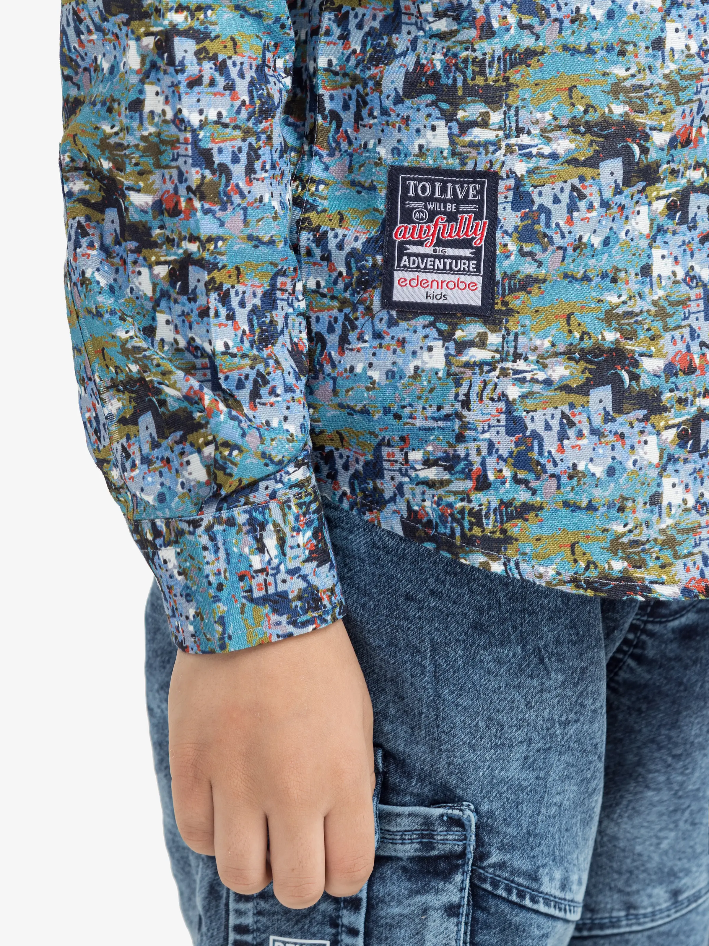 Boy's Blue Multi Shirt - EBTS5-27595 - Image 4