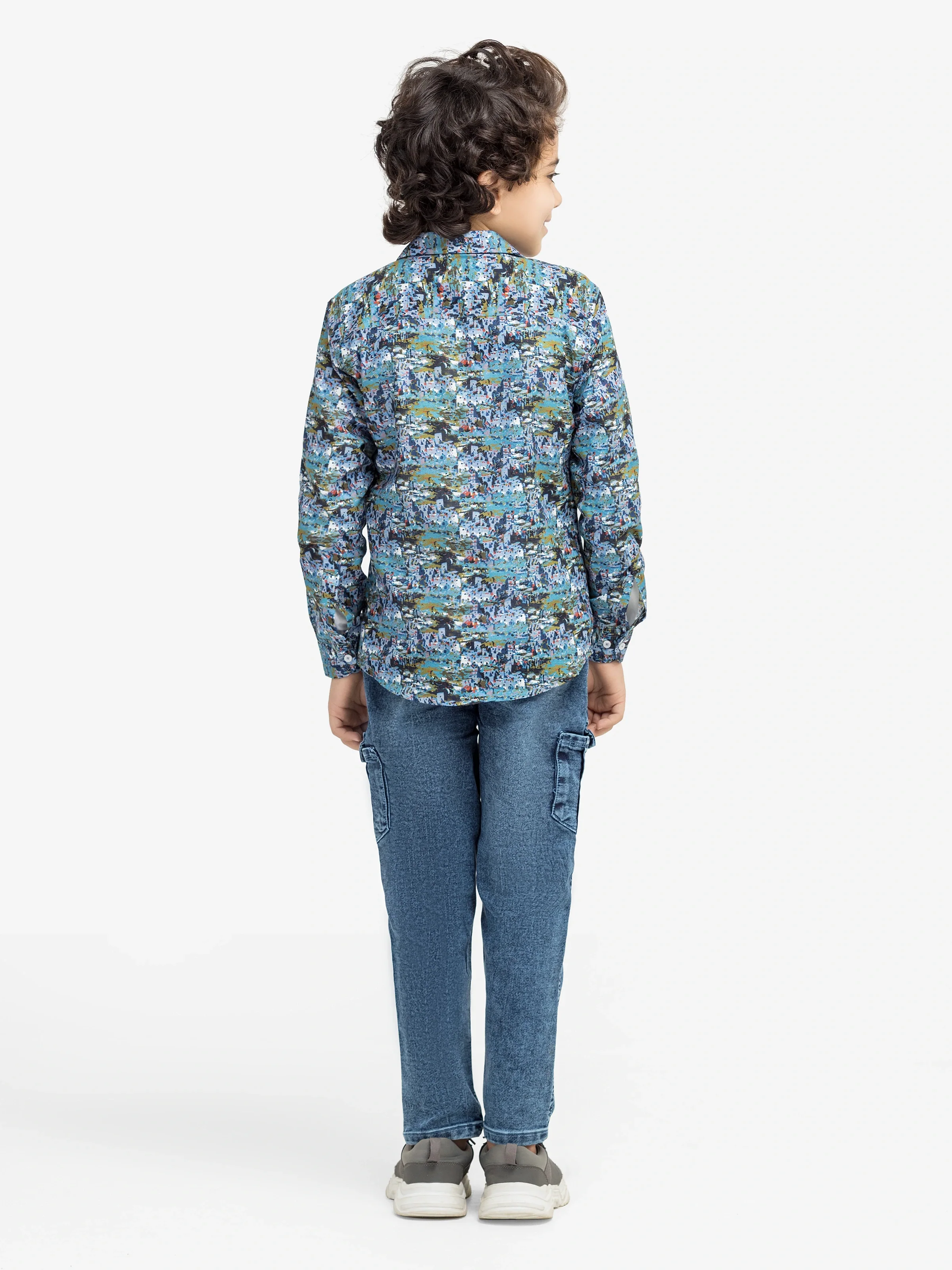 Boy's Blue Multi Shirt - EBTS5-27595 - Image 5