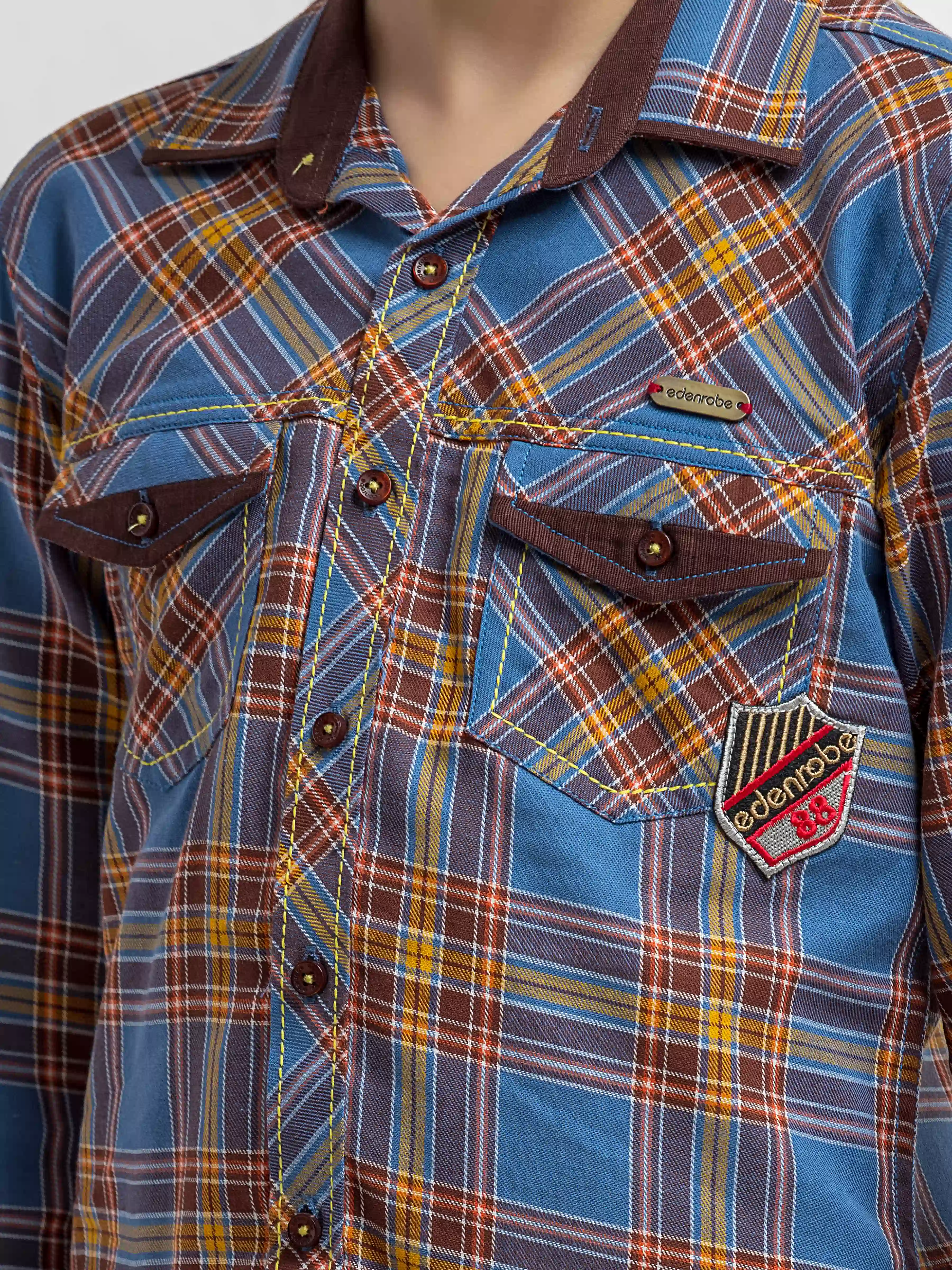 Boy's Blue Multi Shirt - EBTSF6-27699 - Image 2