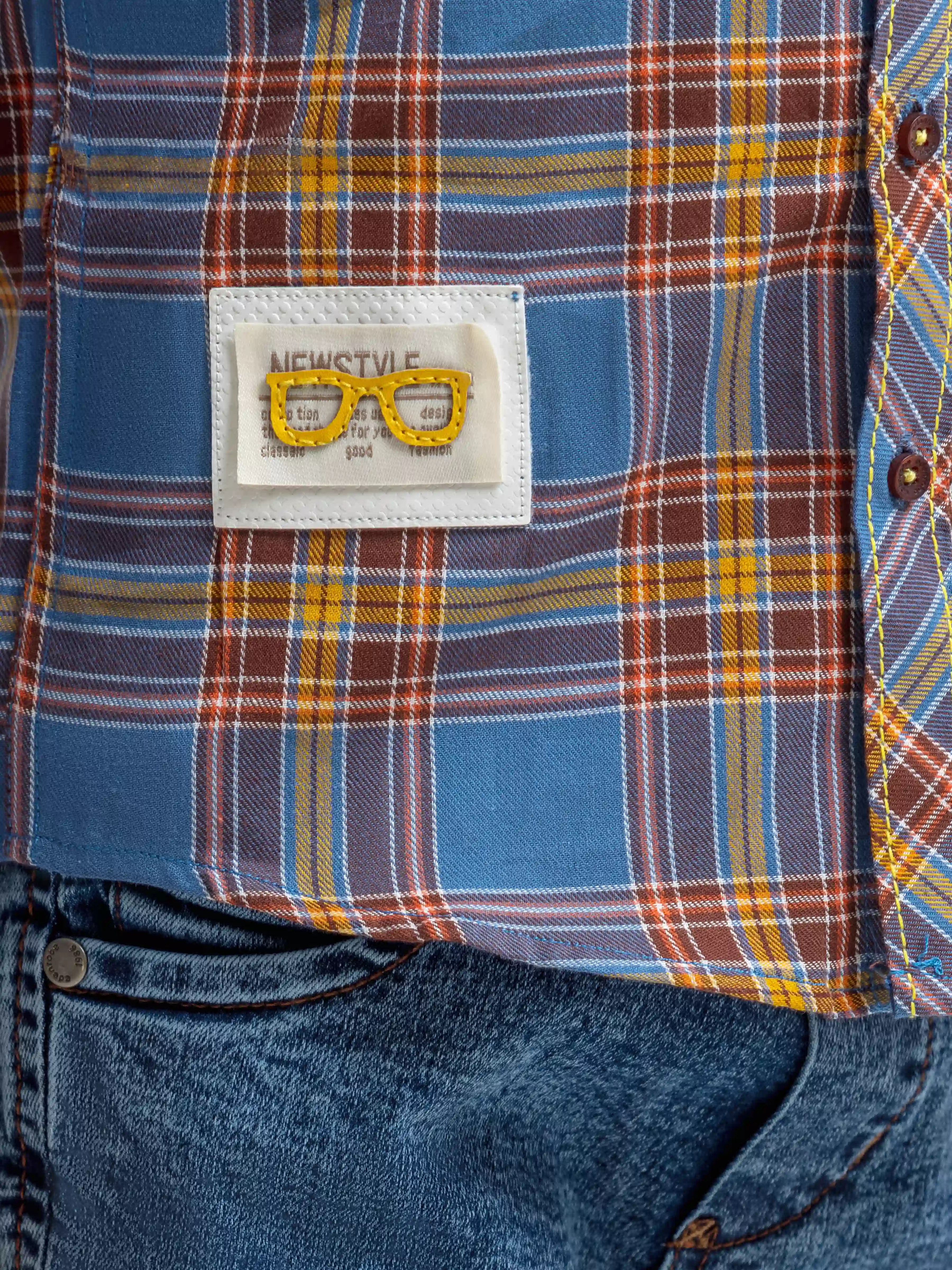 Boy's Blue Multi Shirt - EBTSF6-27699 - Image 3