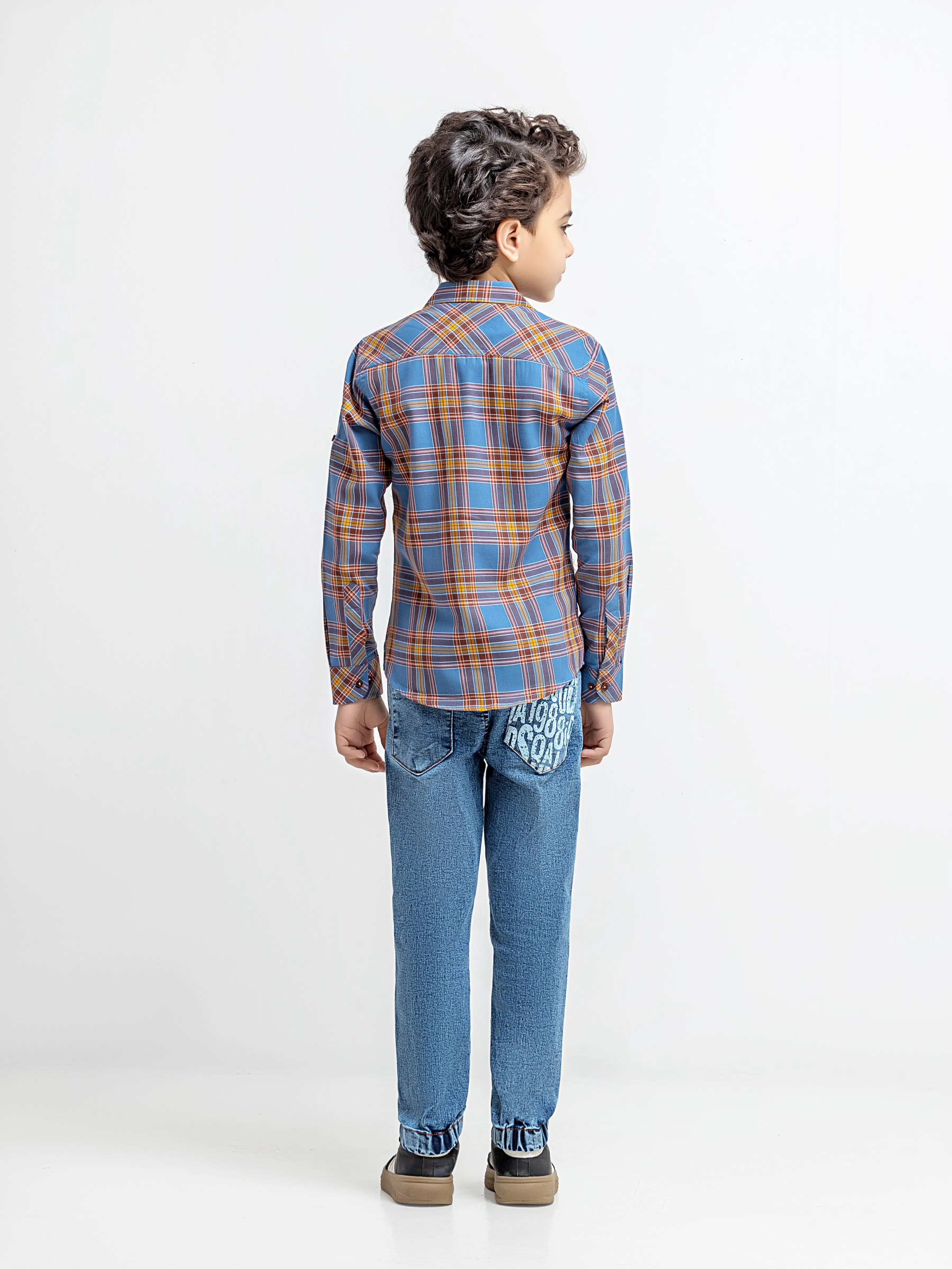 Boy's Blue Multi Shirt - EBTSF6-27699 - Image 5