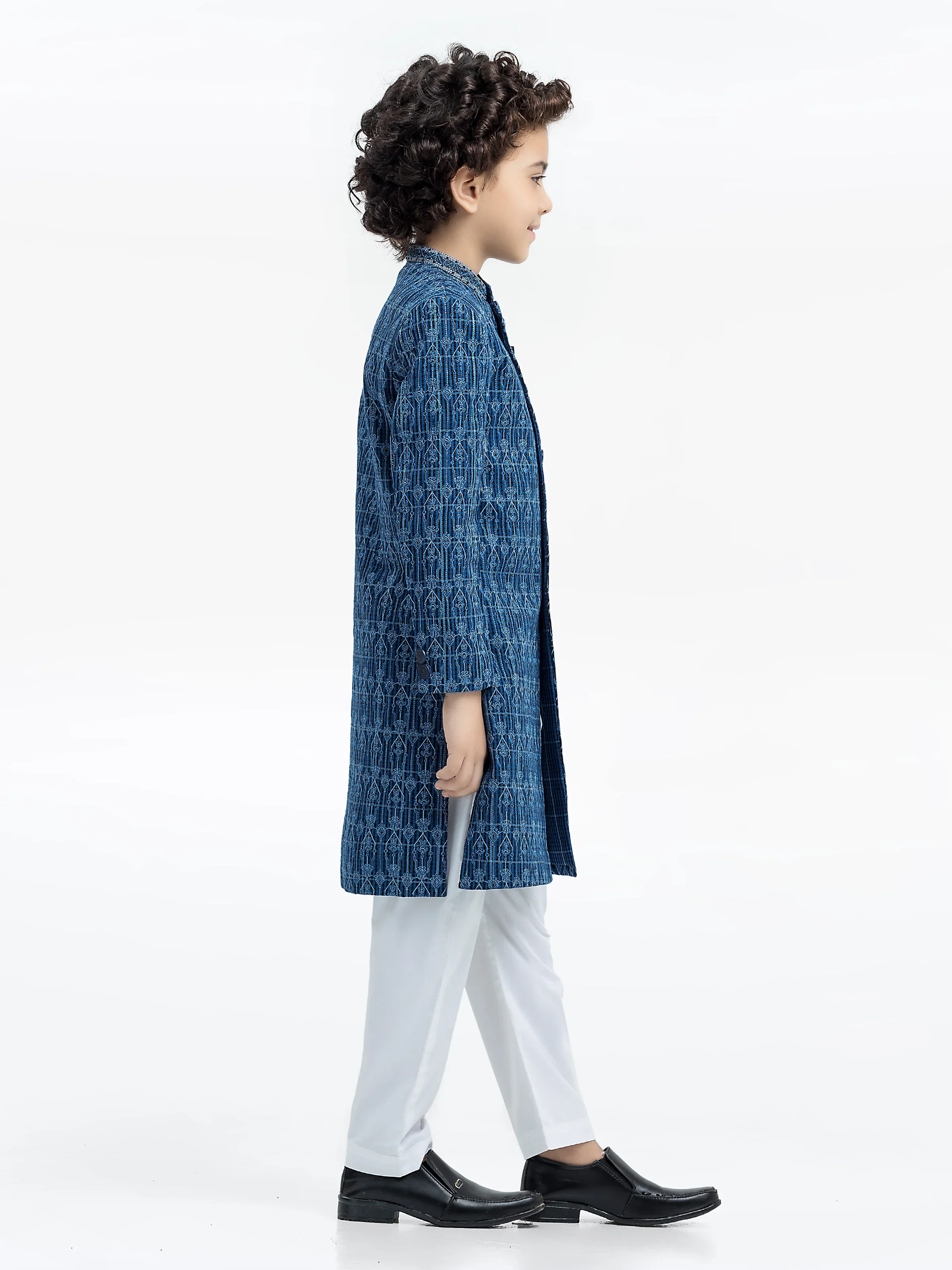 Boy's Blue Sherwani - EBTS5-34024 - Image 4