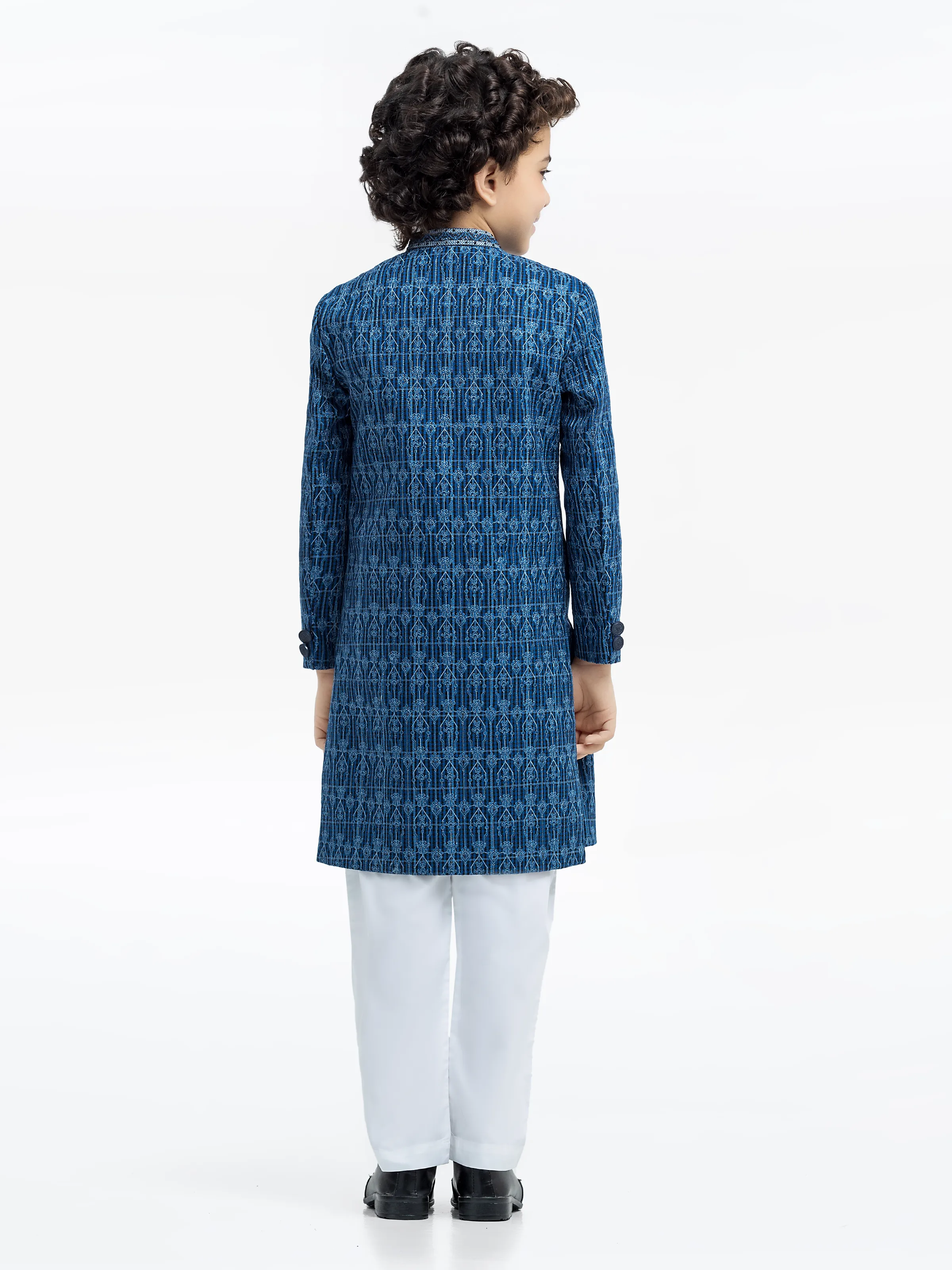 Boy's Blue Sherwani - EBTS5-34024 - Image 5