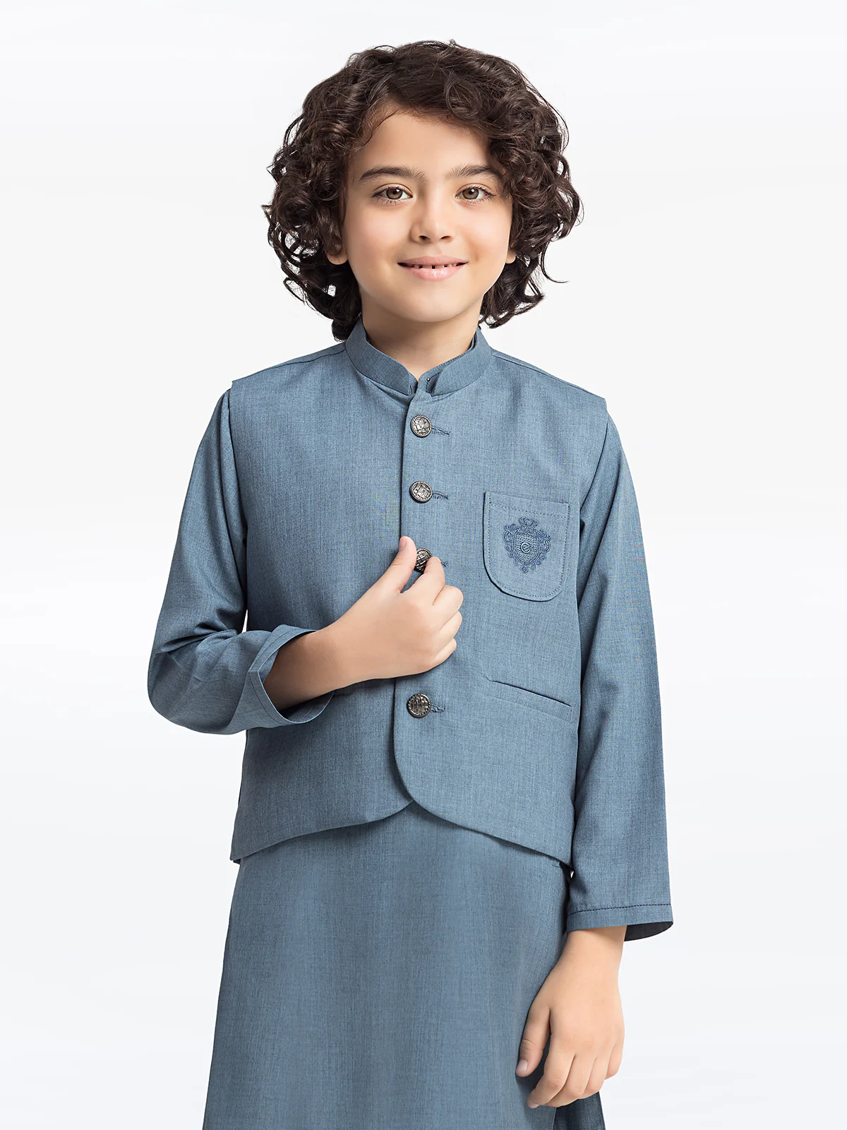 Boy's Blue Waist Coat Suit - EBTWCS24-25189 - Image 2