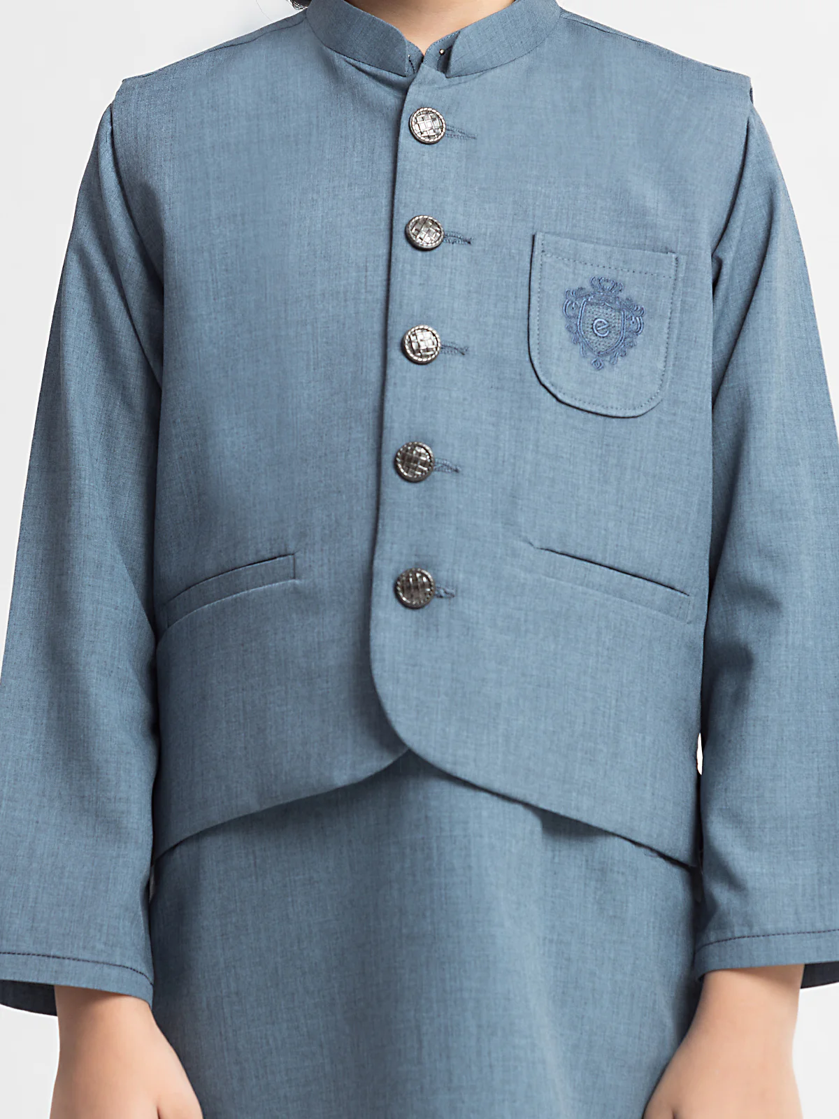 Boy's Blue Waist Coat Suit - EBTWCS24-25189 - Image 3