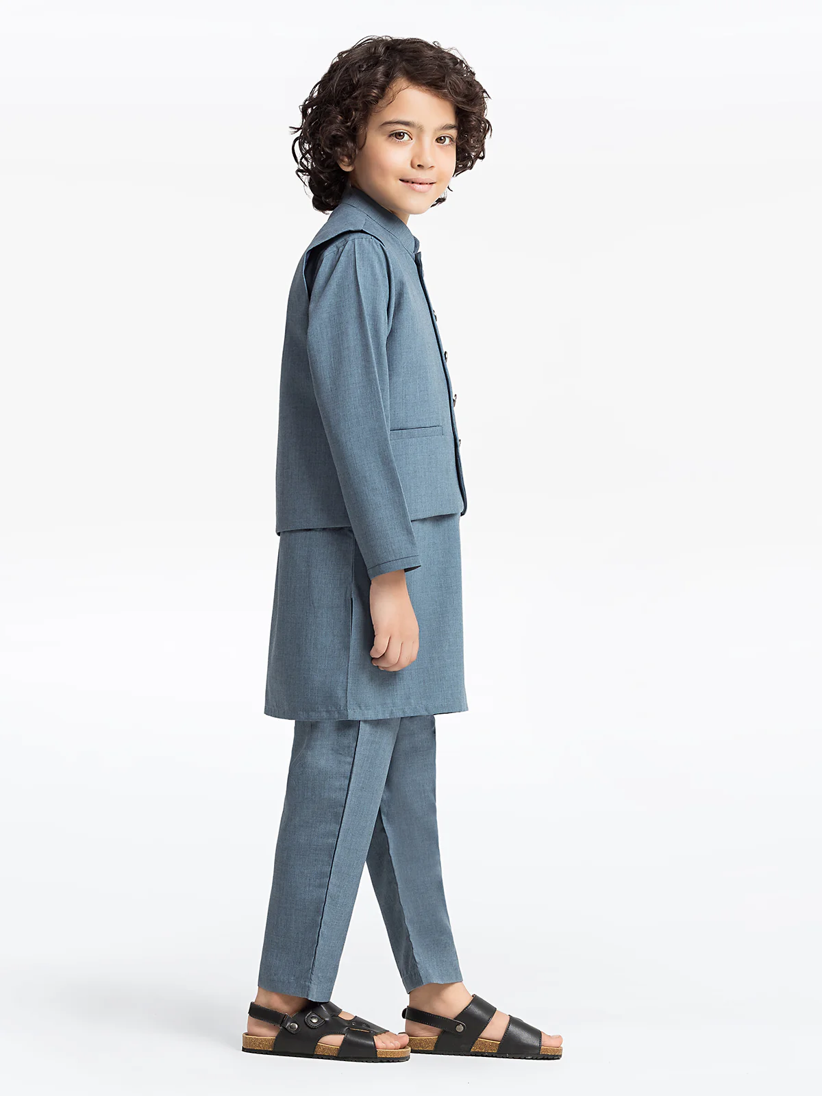 Boy's Blue Waist Coat Suit - EBTWCS24-25189 - Image 4