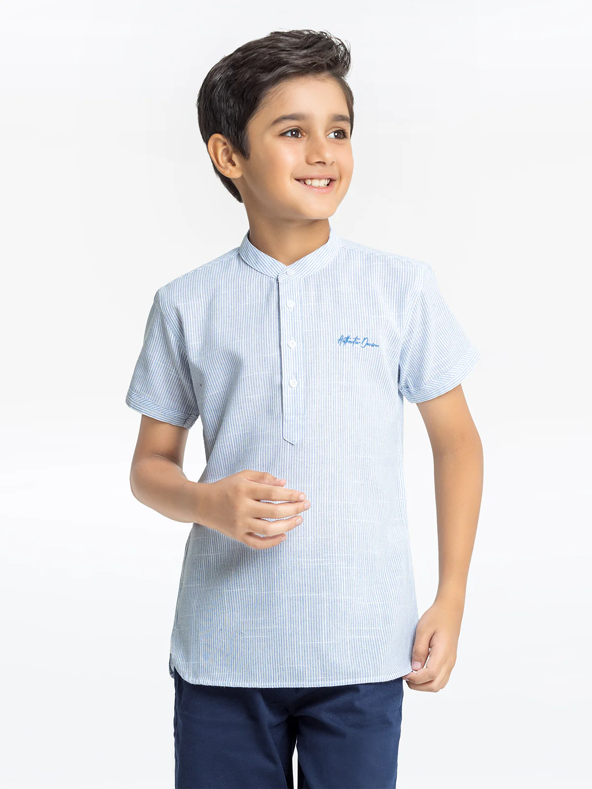 Boy's Blue & White Shirt - EBTS24-27540 - Image 2