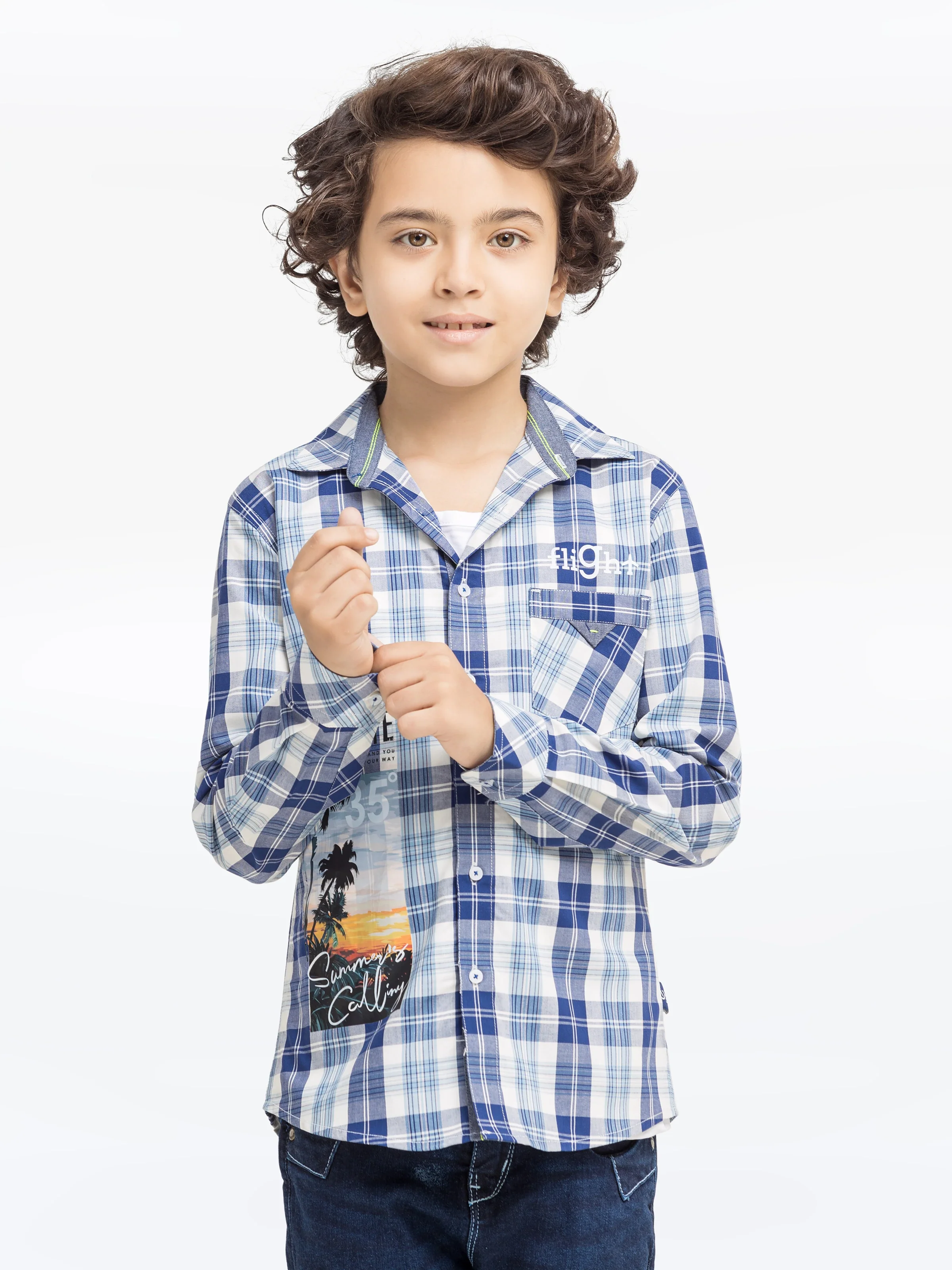 Boy's Blue & White Shirt & Tank Top - EBTS5-27583-2P - Image 3
