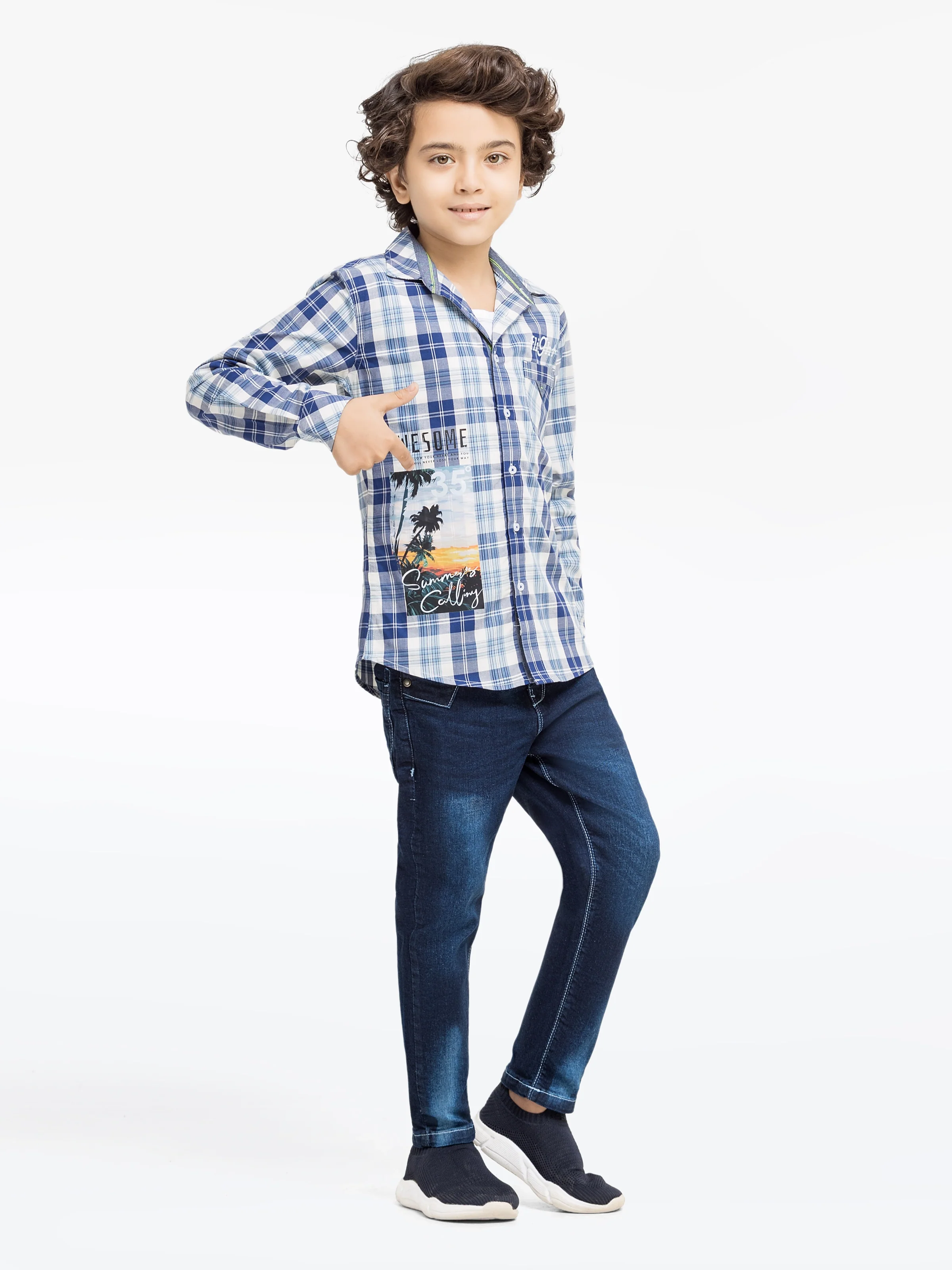 Boy's Blue & White Shirt & Tank Top - EBTS5-27583-2P - Image 6
