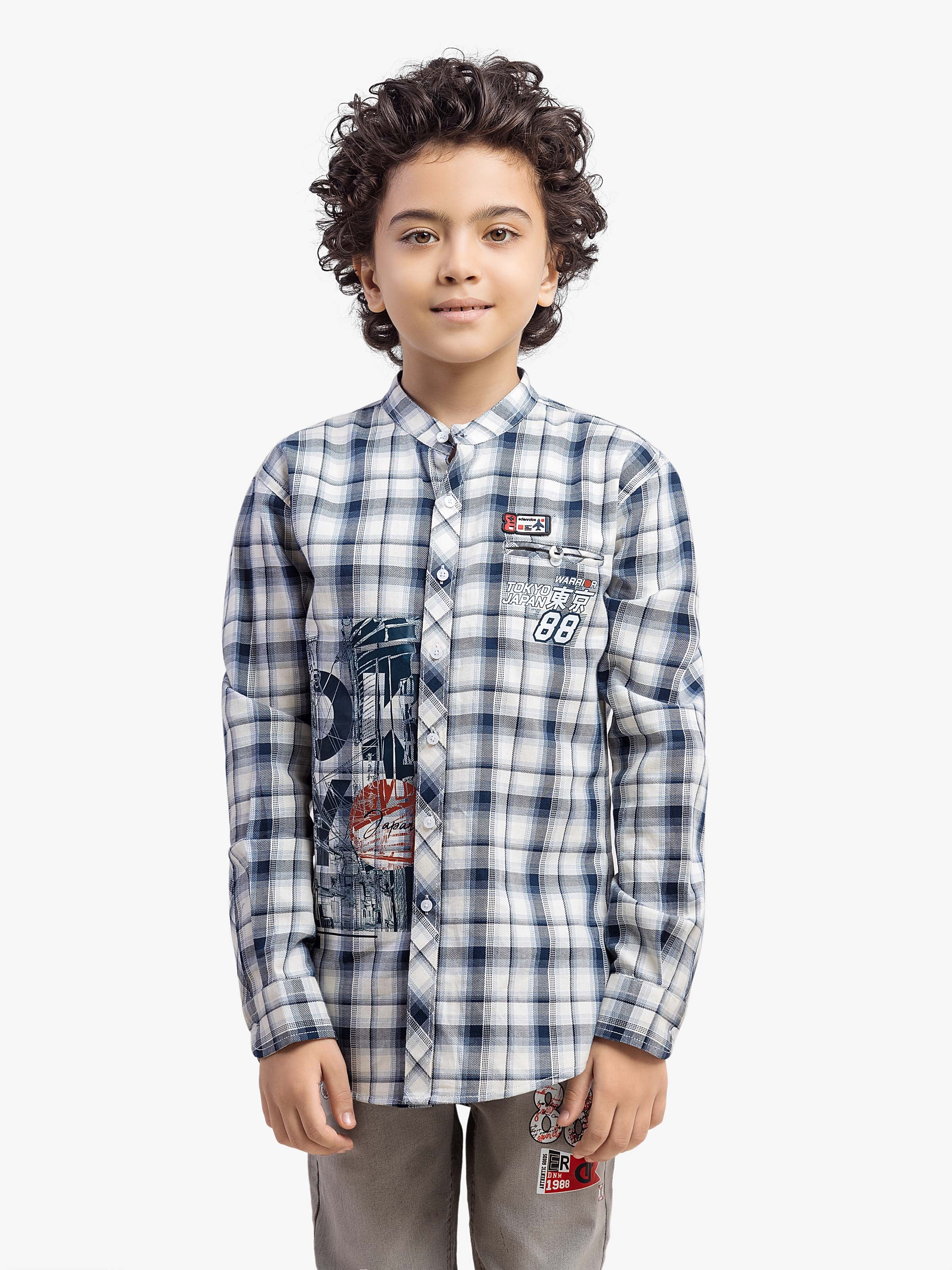 Boy's Blue & White Shirt - EBTSF5-27660
