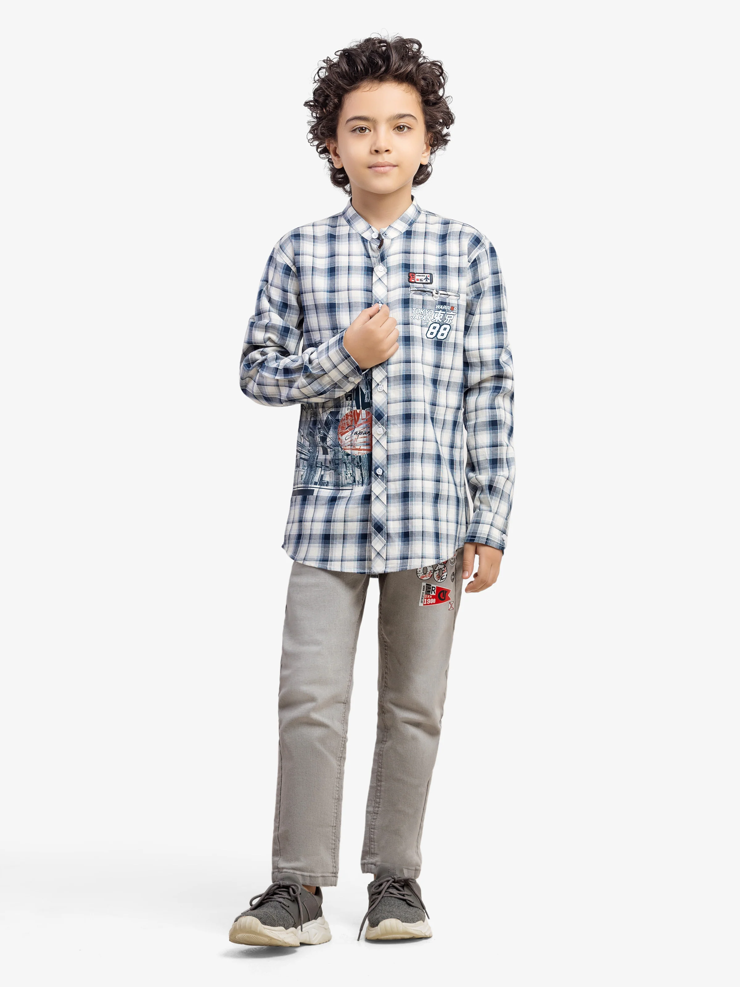 Boy's Blue & White Shirt - EBTSF5-27660 - Image 2