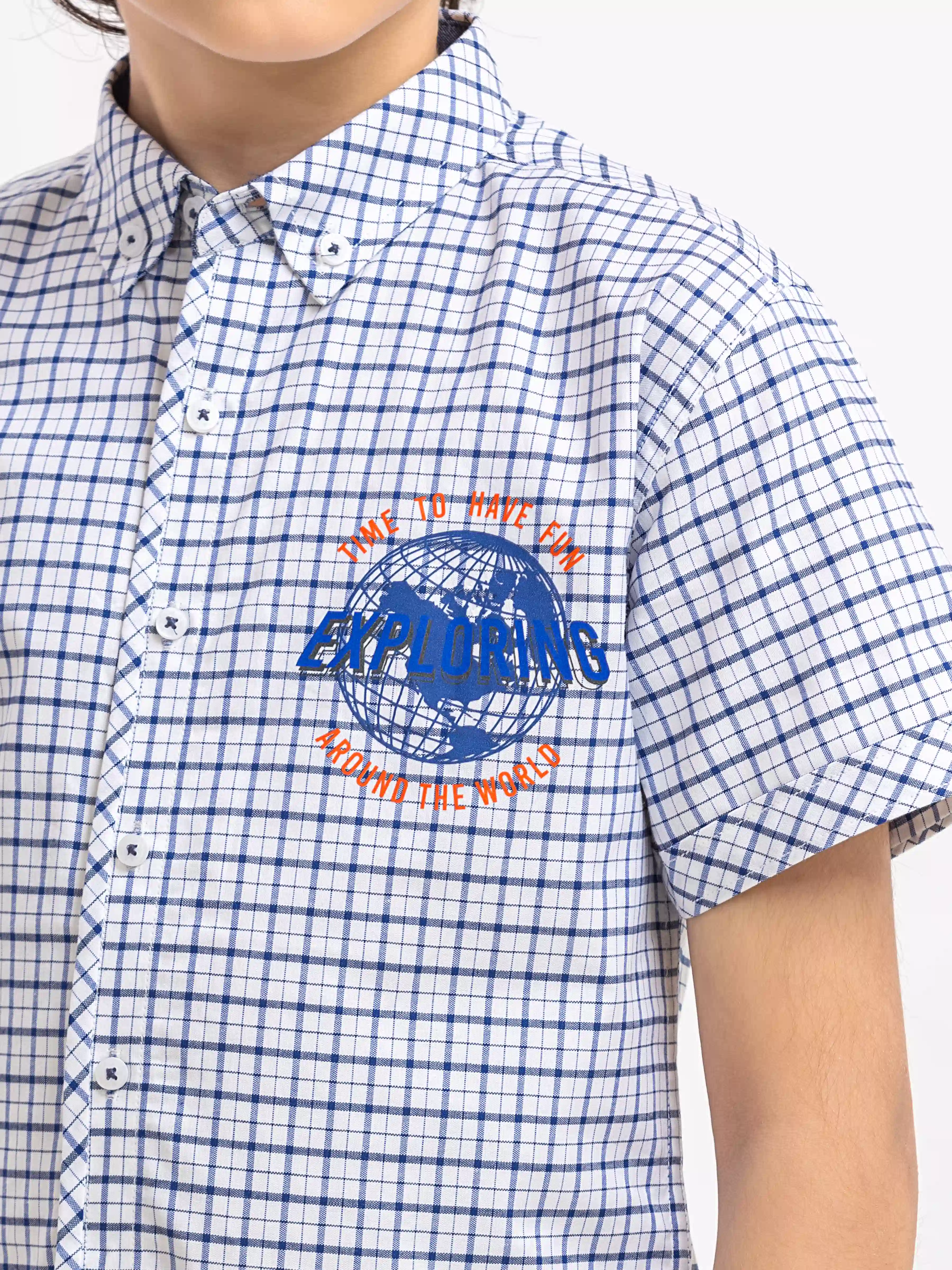 Boy's Blue & White Shirt - EBTSH6-27686 - Image 3