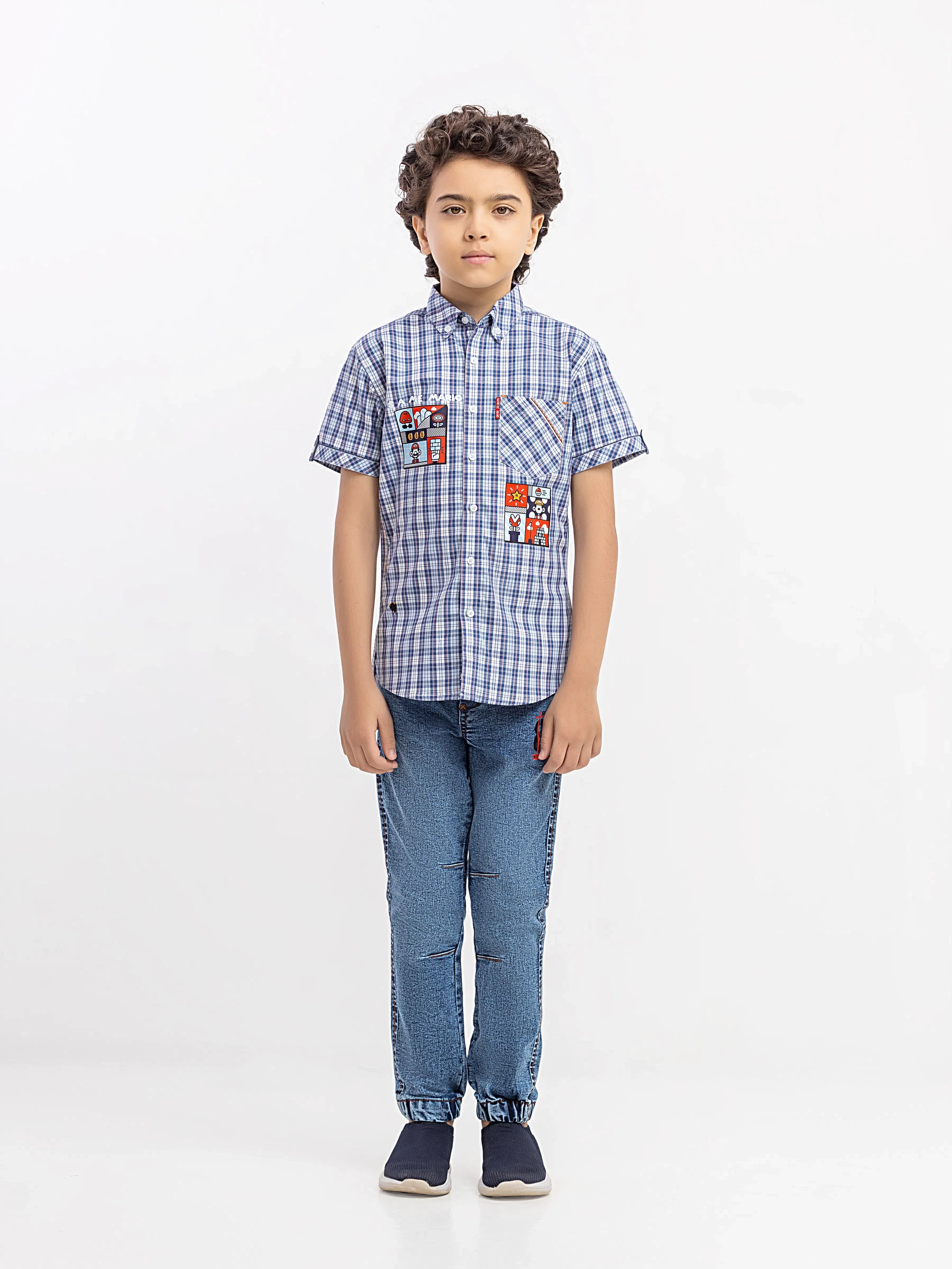 Boy's Blue & White Shirt - EBTSH6-27687 - Image 2