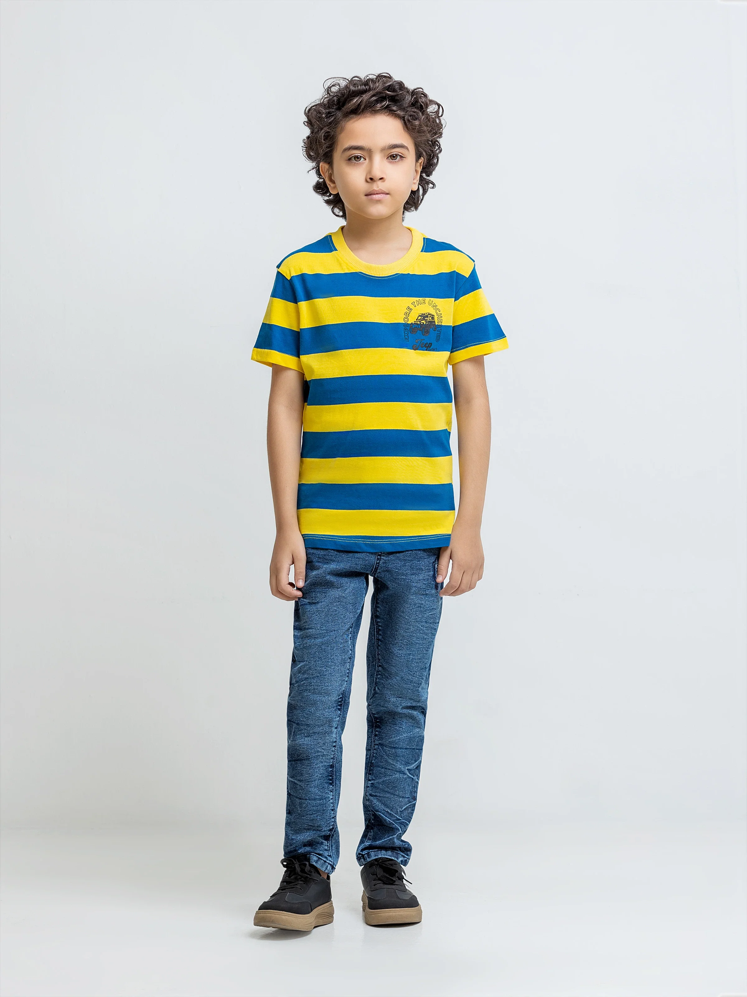 Boy's Blue & Yellow T-Shirt - EBTTS6-053 - Image 2