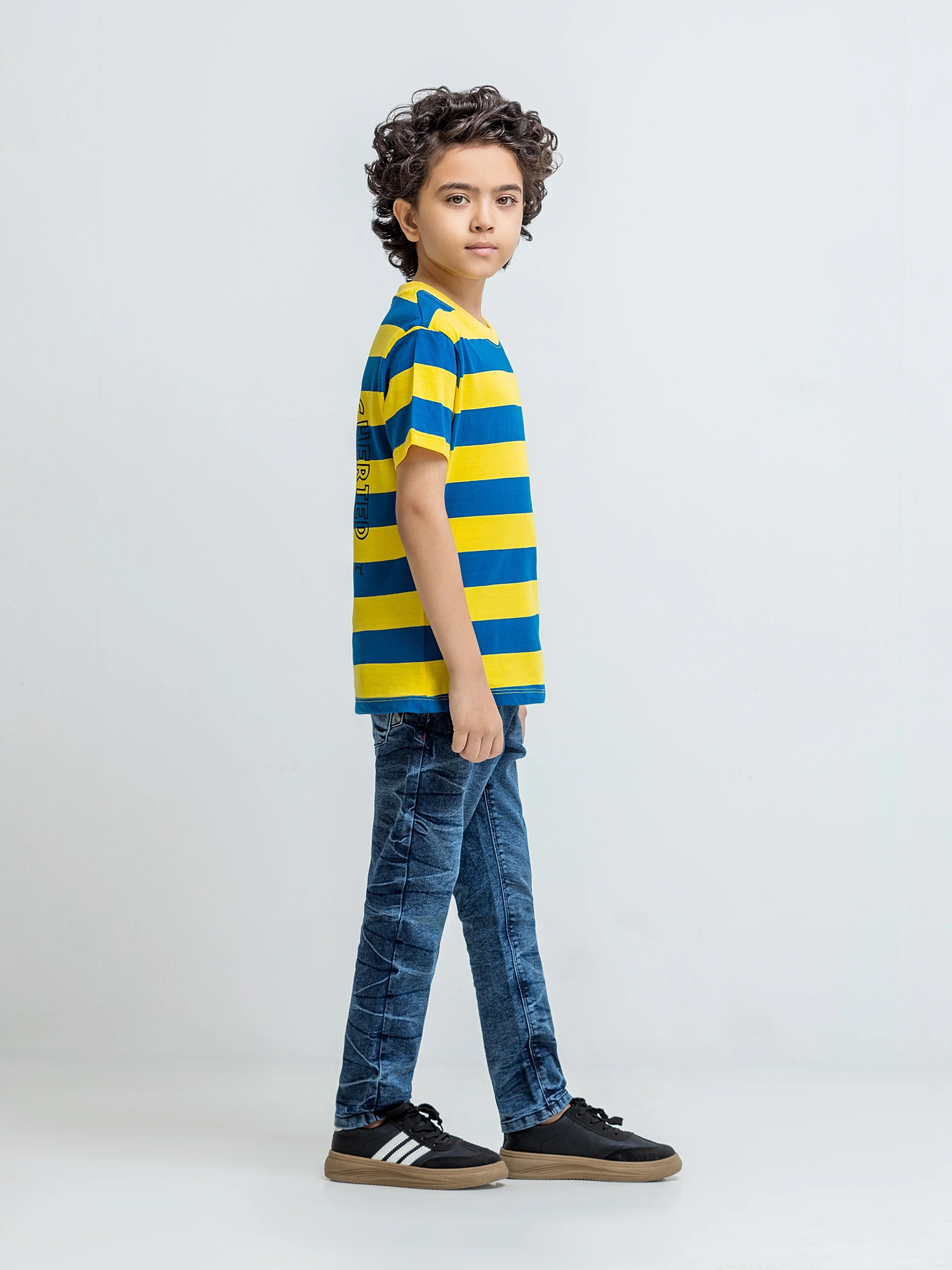 Boy's Blue & Yellow T-Shirt - EBTTS6-053 - Image 5