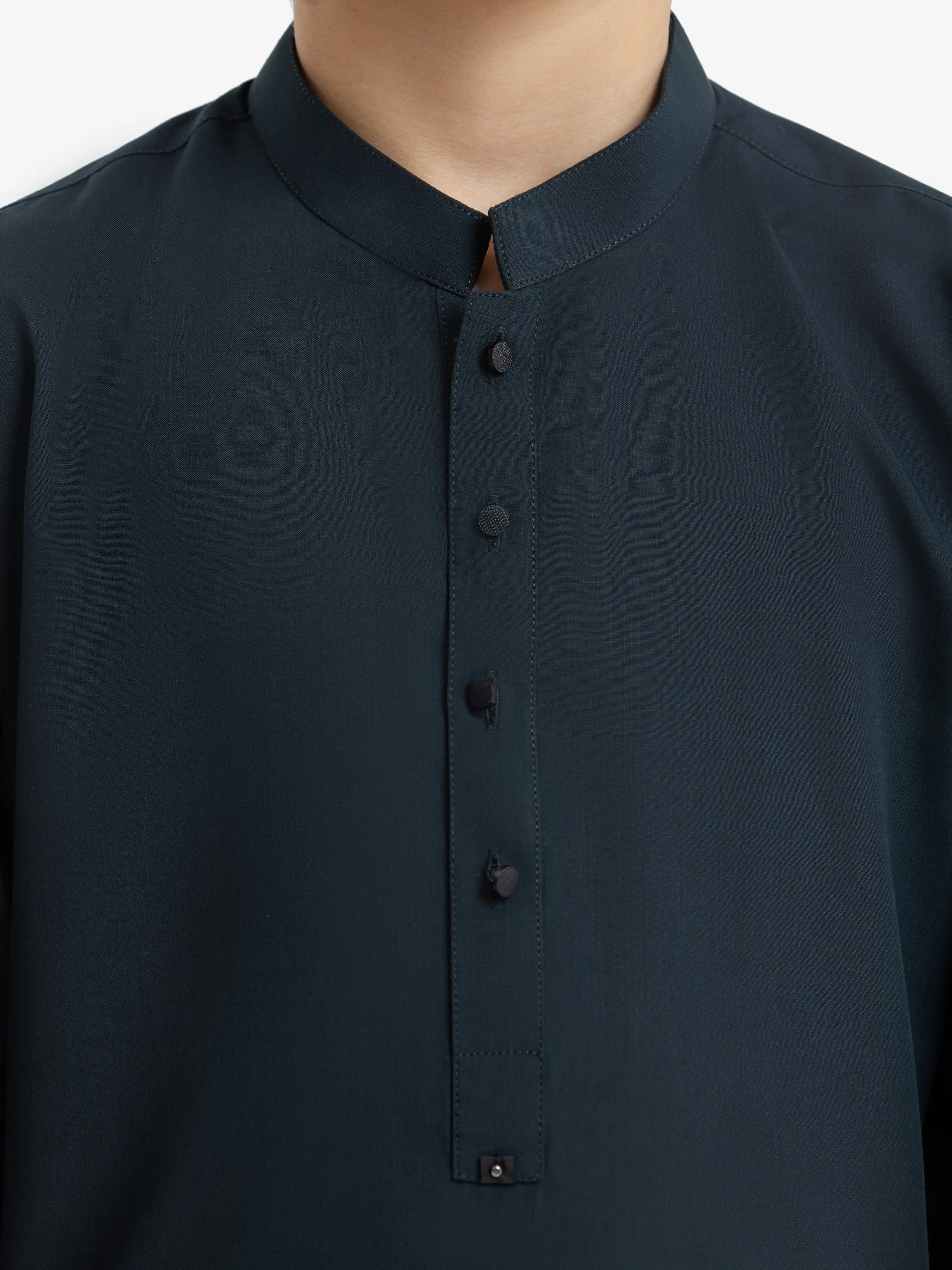 Boy's Bottle Green Kurta Shalwar - EBTKS24-3969 - Image 5
