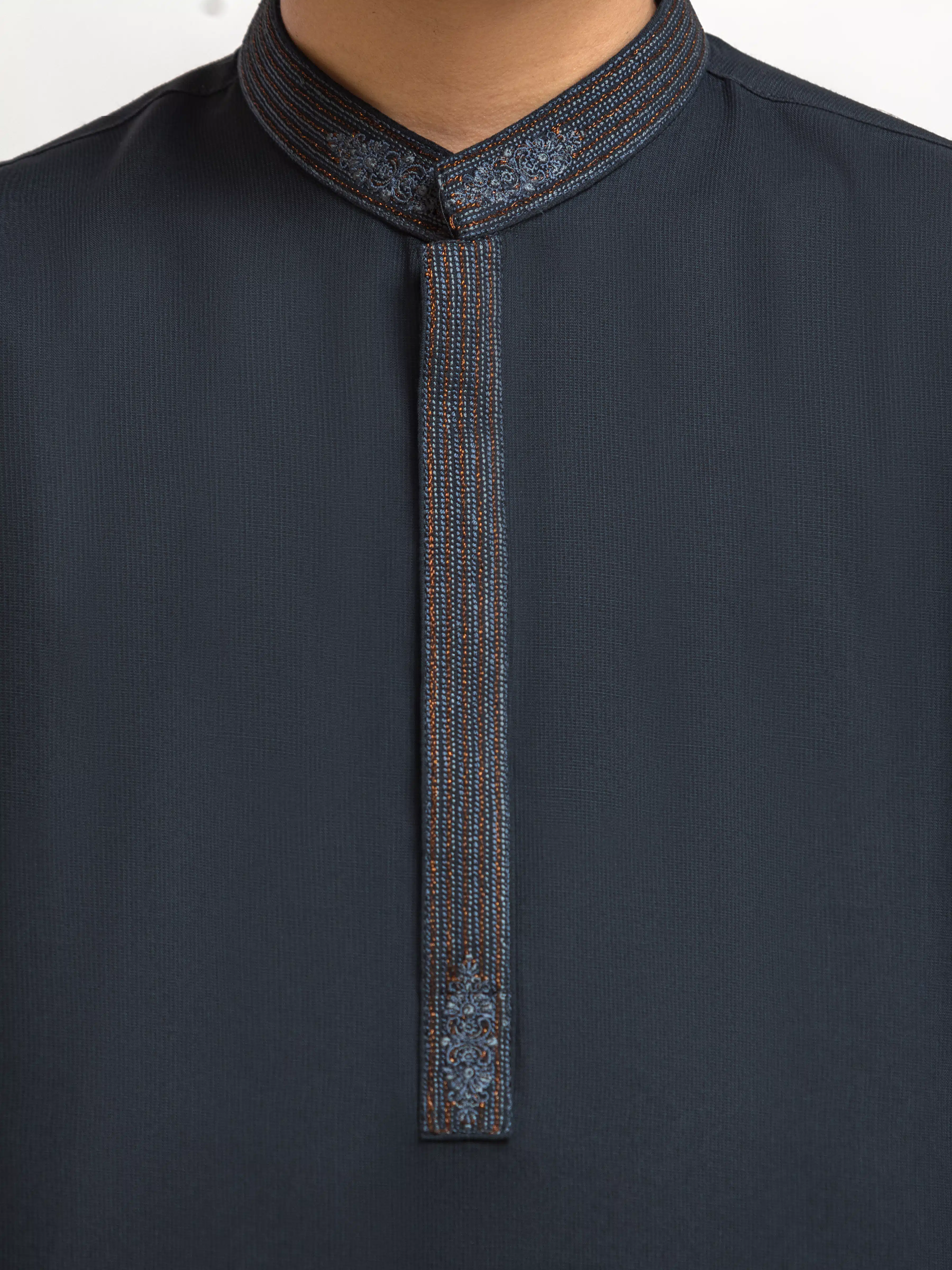 Boy's Bottle Green Kurta Shalwar - EBTKS6-4101 - Image 3