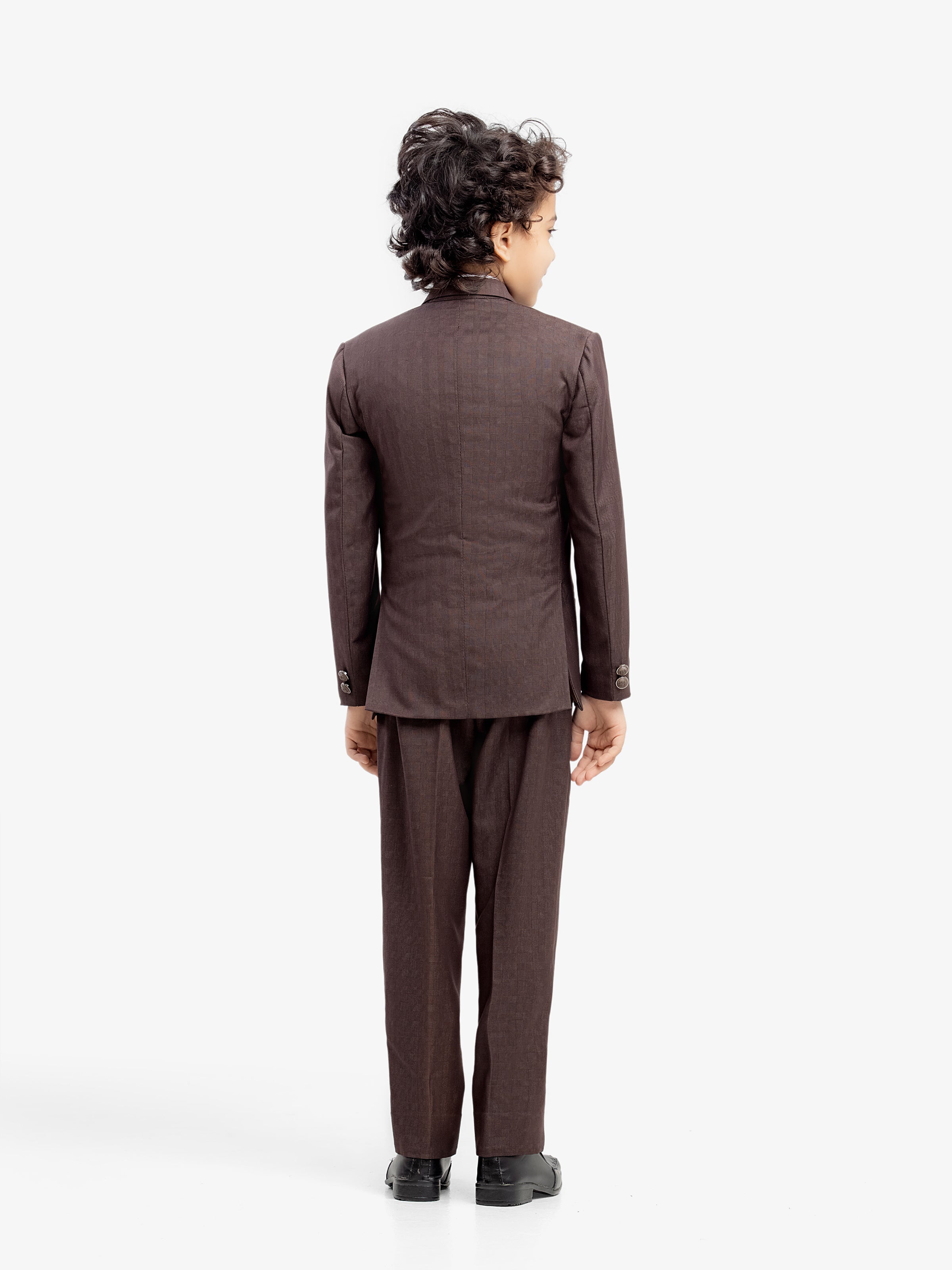 Boy's Brown Notch Collar Tuxedo Suit - EBTCPC5-4510 - Image 5