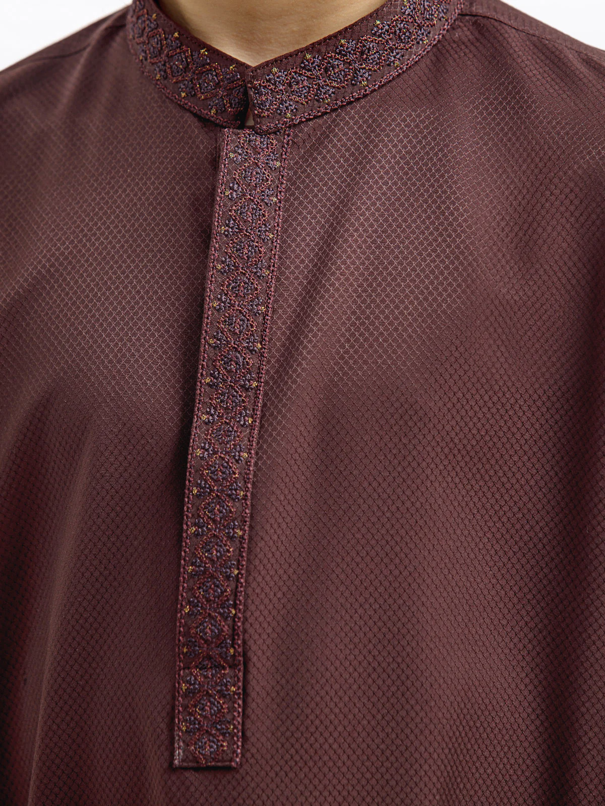 Boy's Brown Kurta - EBTK24-3961 - Image 4