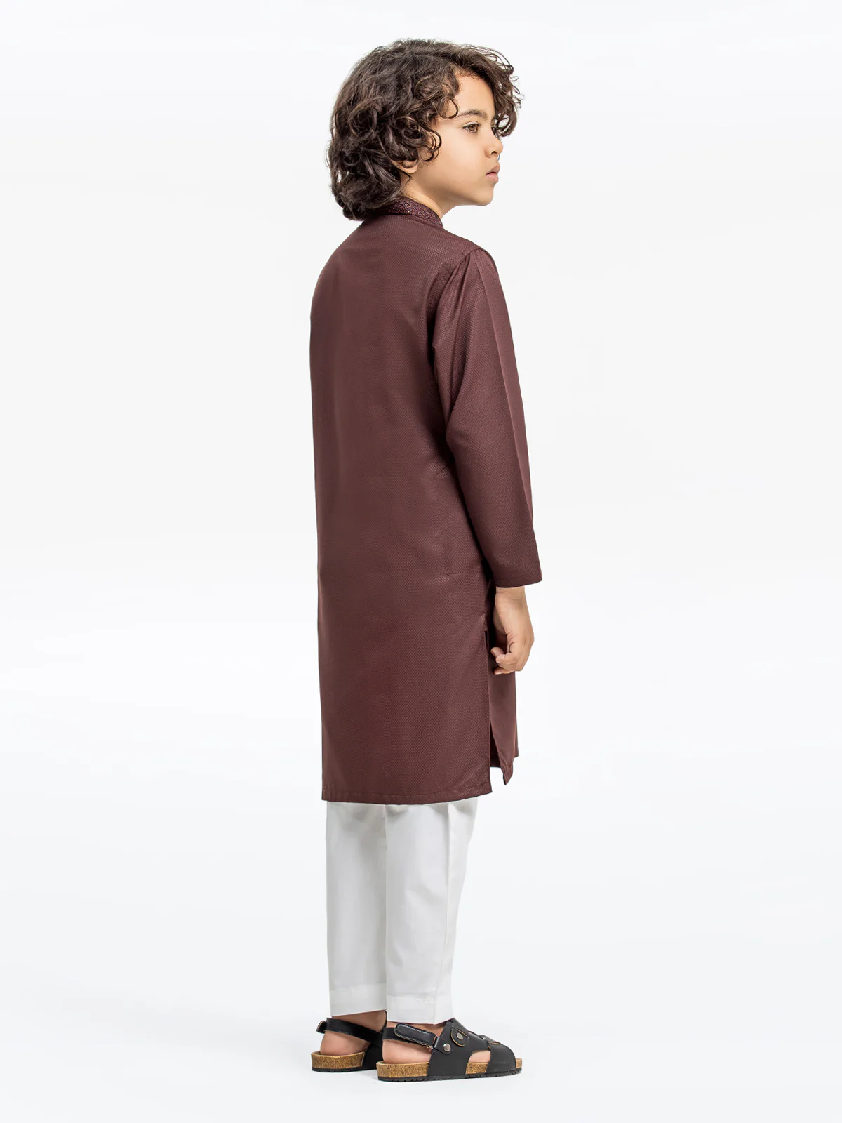 Boy's Brown Kurta - EBTK24-3961 - Image 5