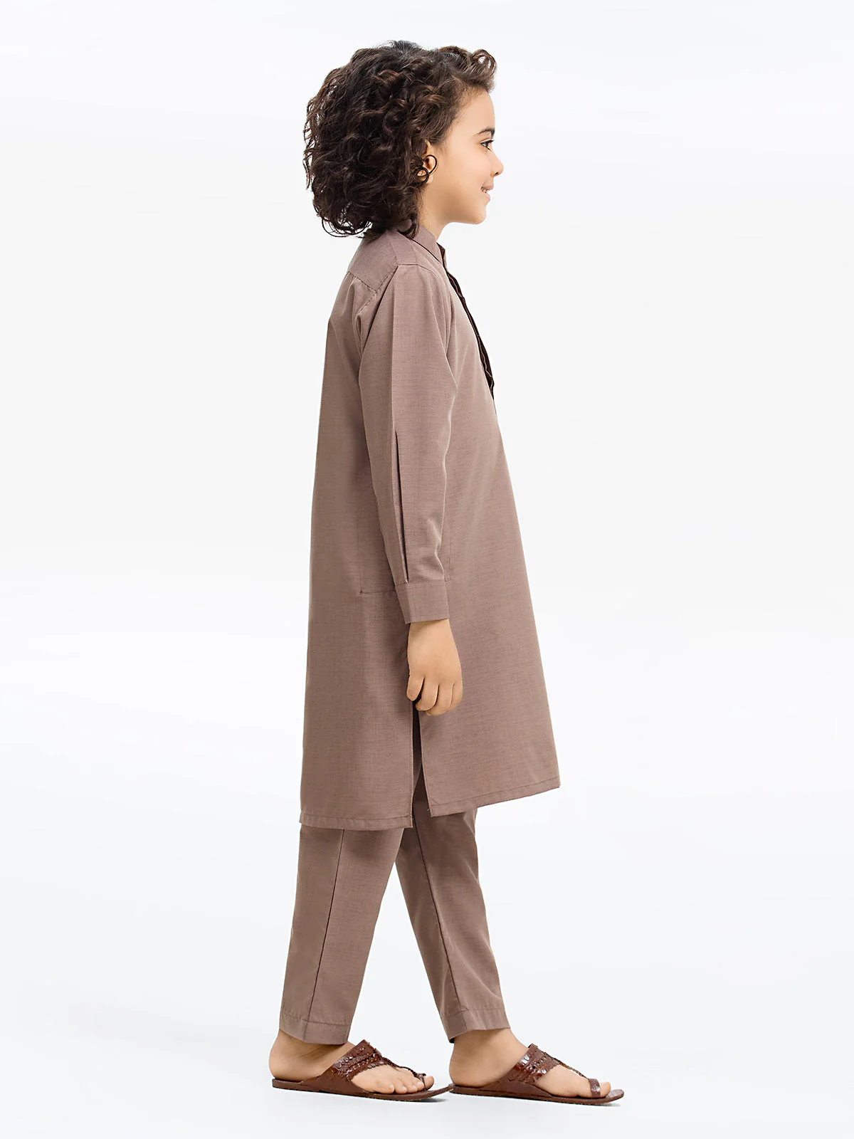 Boy's Brown Kurta Pajama - EBTKP24-003 - Image 3