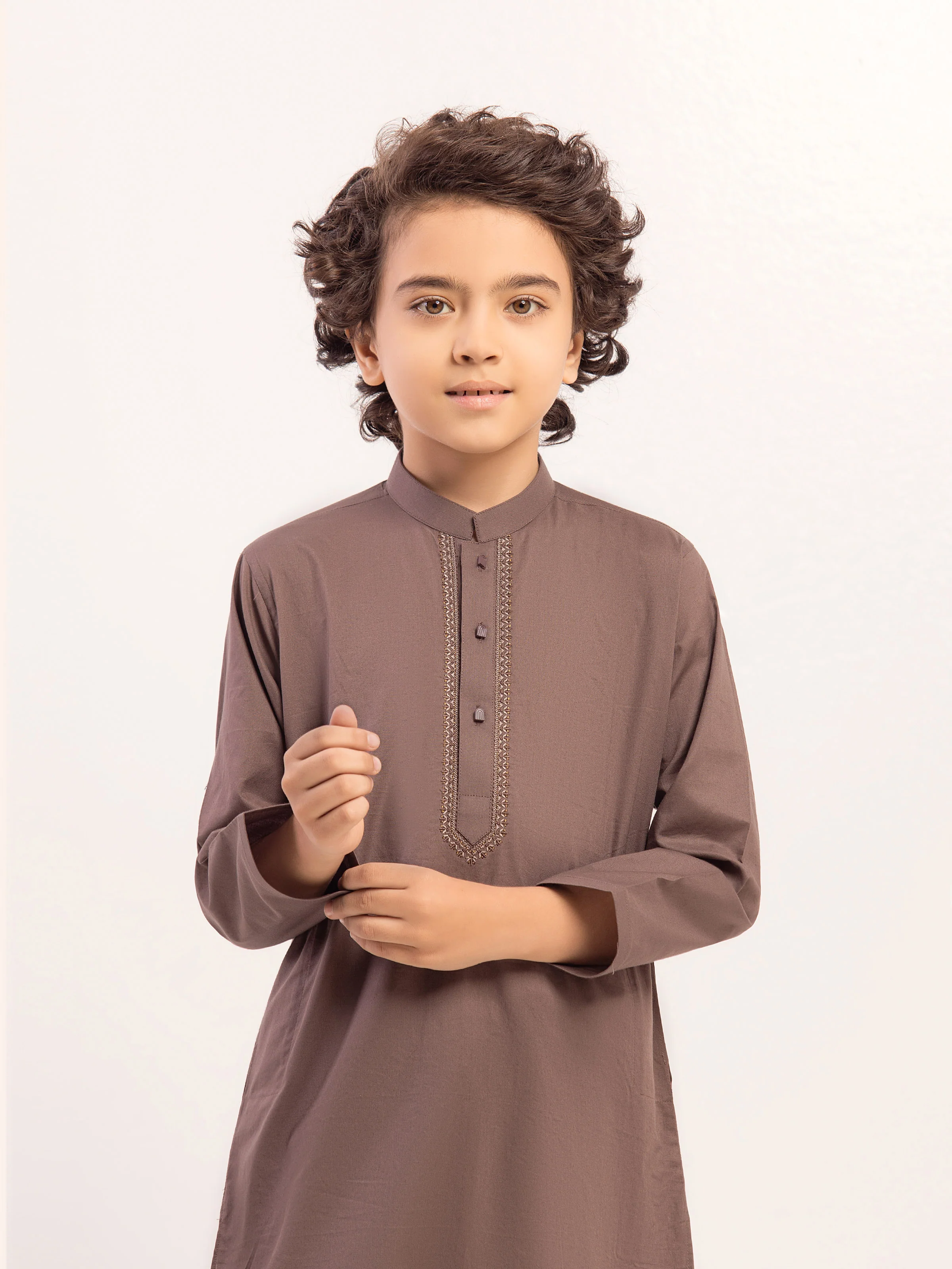 Boy's Brown Kurta Pajama - EBTKP5-028 - Image 2