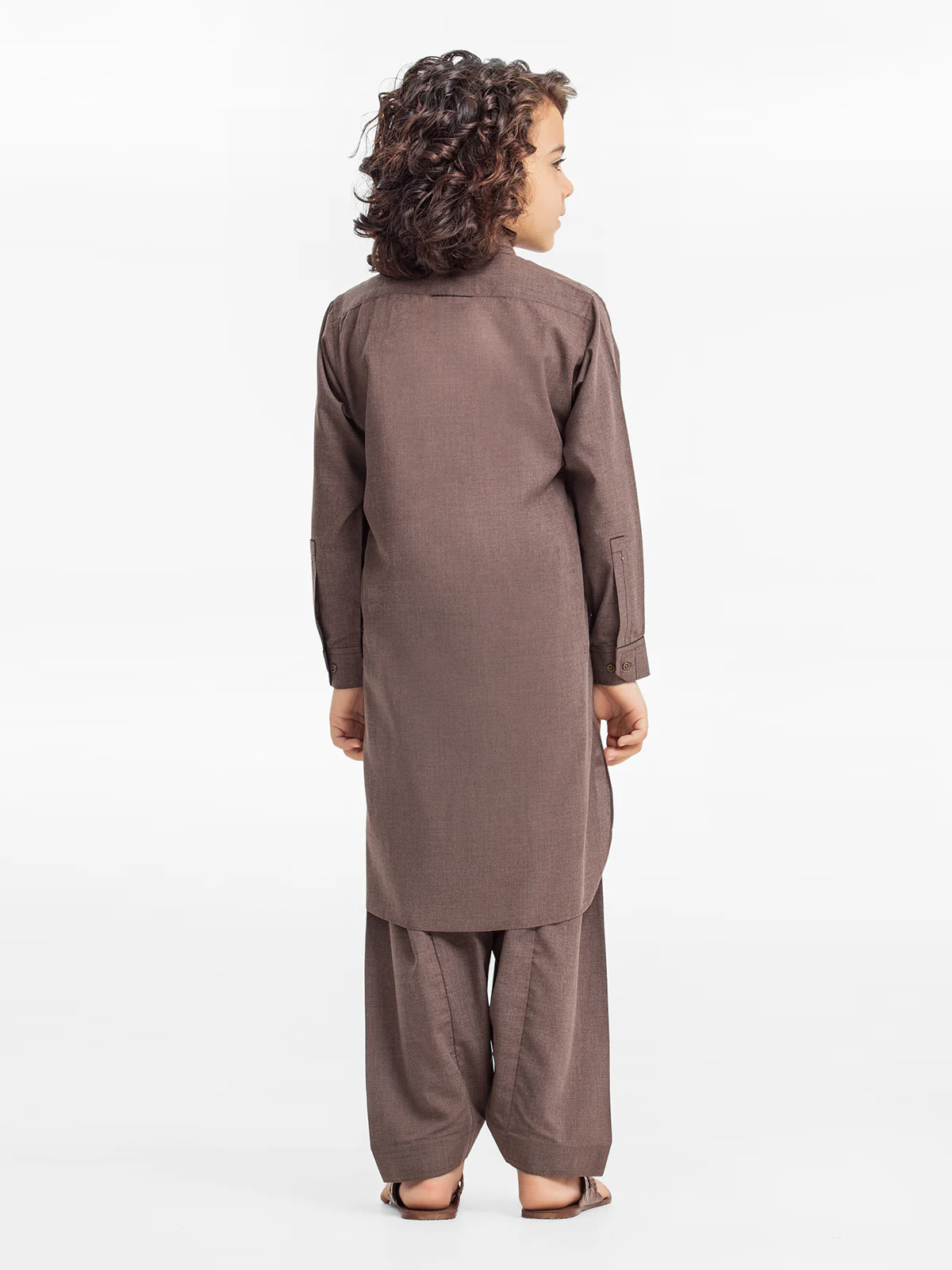 Boy's Brown Kurta Shalwar - EBTKS24-3917 - Image 5