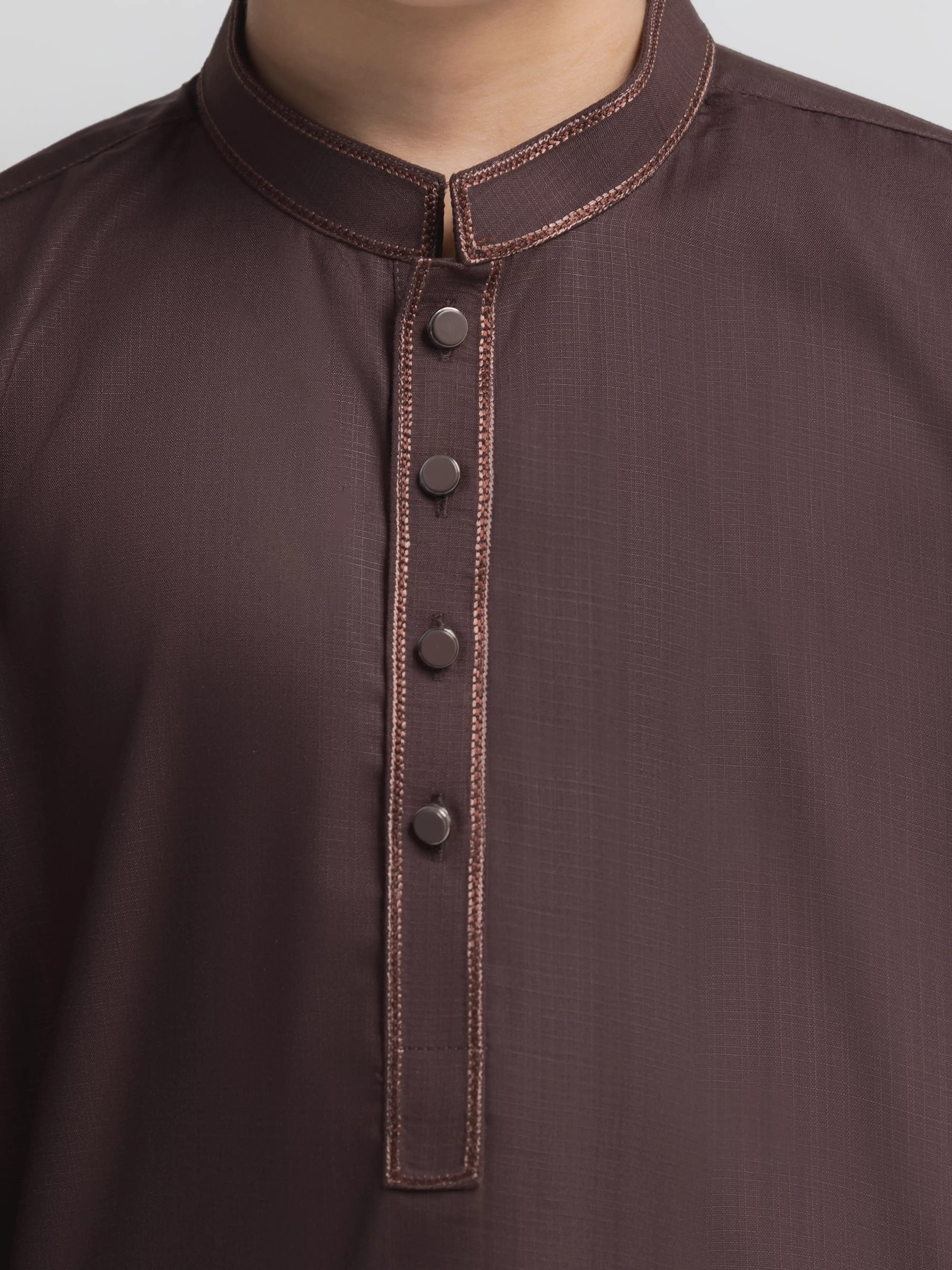Boy's Brown Kurta Shalwar - EBTKS6-4103 - Image 3