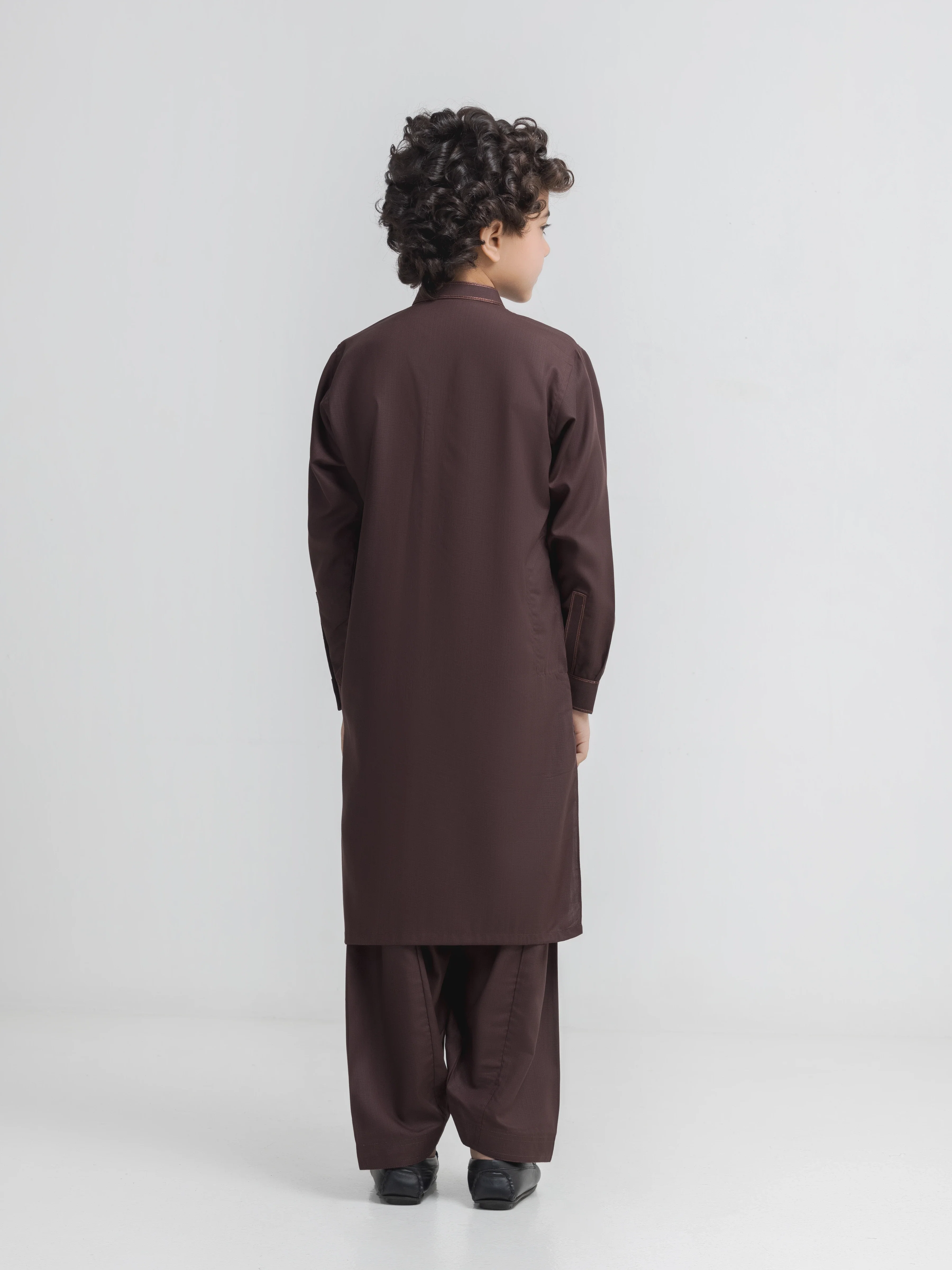 Boy's Brown Kurta Shalwar - EBTKS6-4103 - Image 5