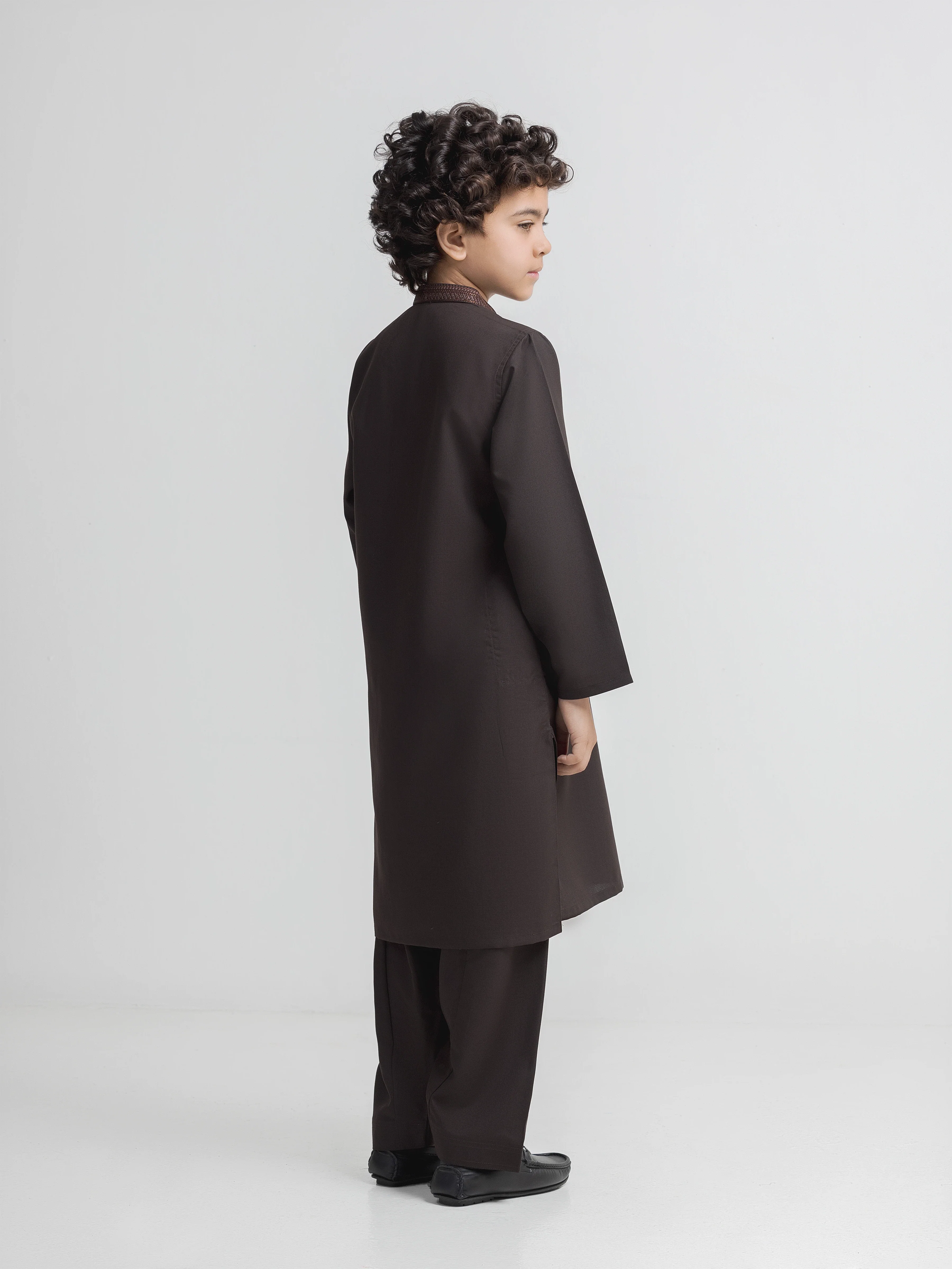 Boy's Brown Kurta Shalwar - EBTKS6-4108 - Image 5