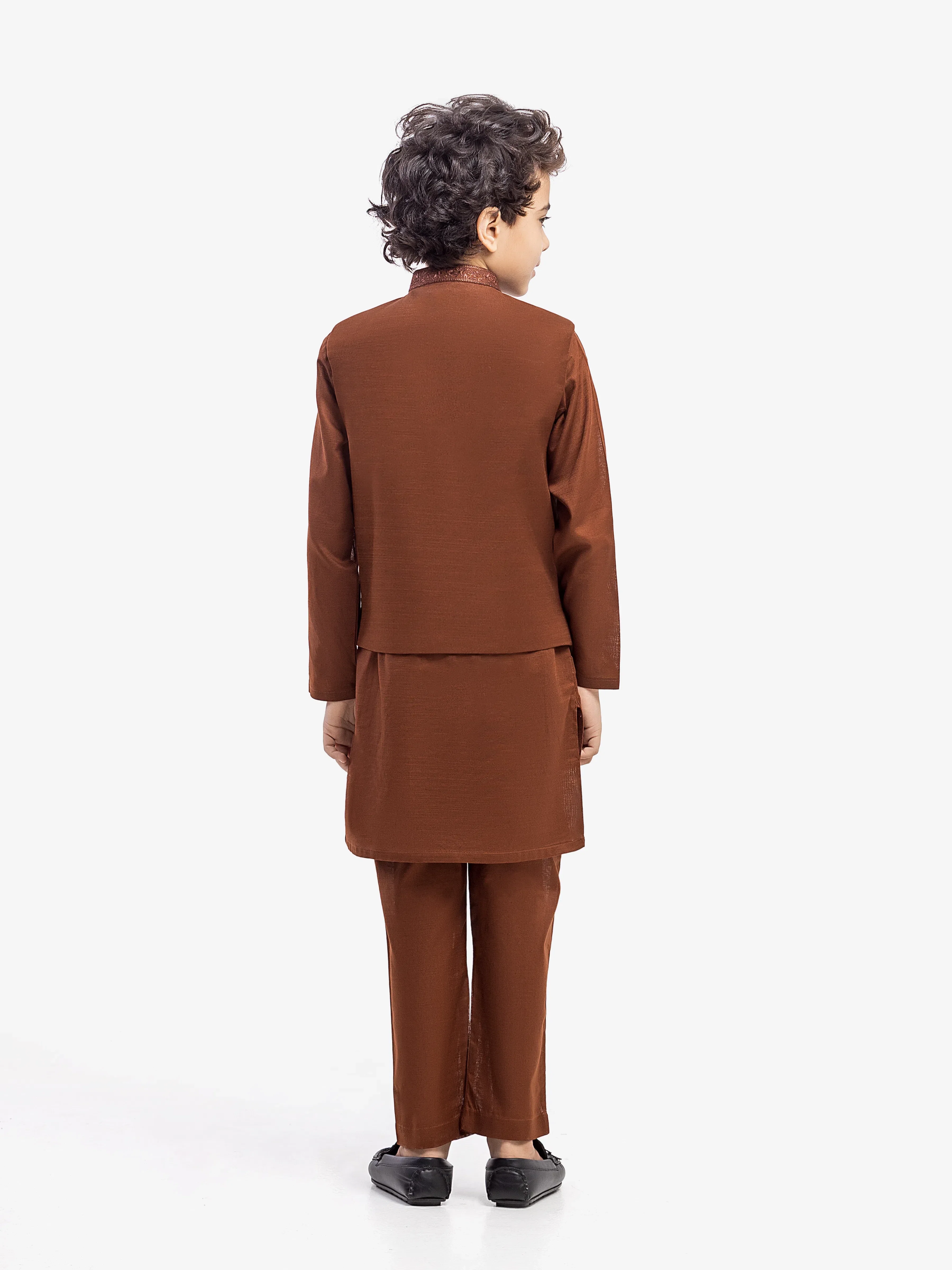 Boy's Brown Waist Coat Suit - EBTWCS5-25214 - Image 5