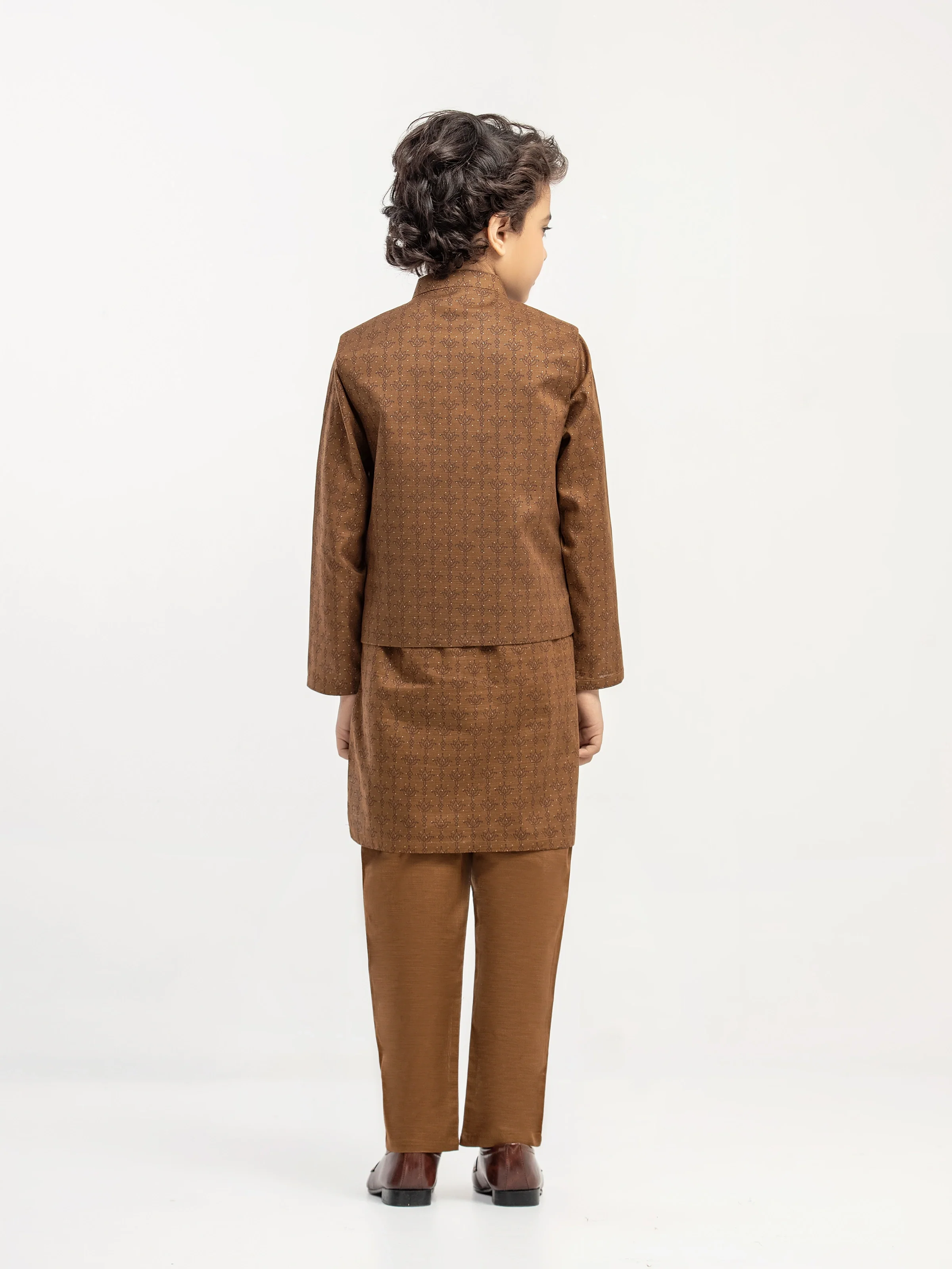 Boy's Brown Waist Coat Suit - ECBTWCS5-065 - Image 5