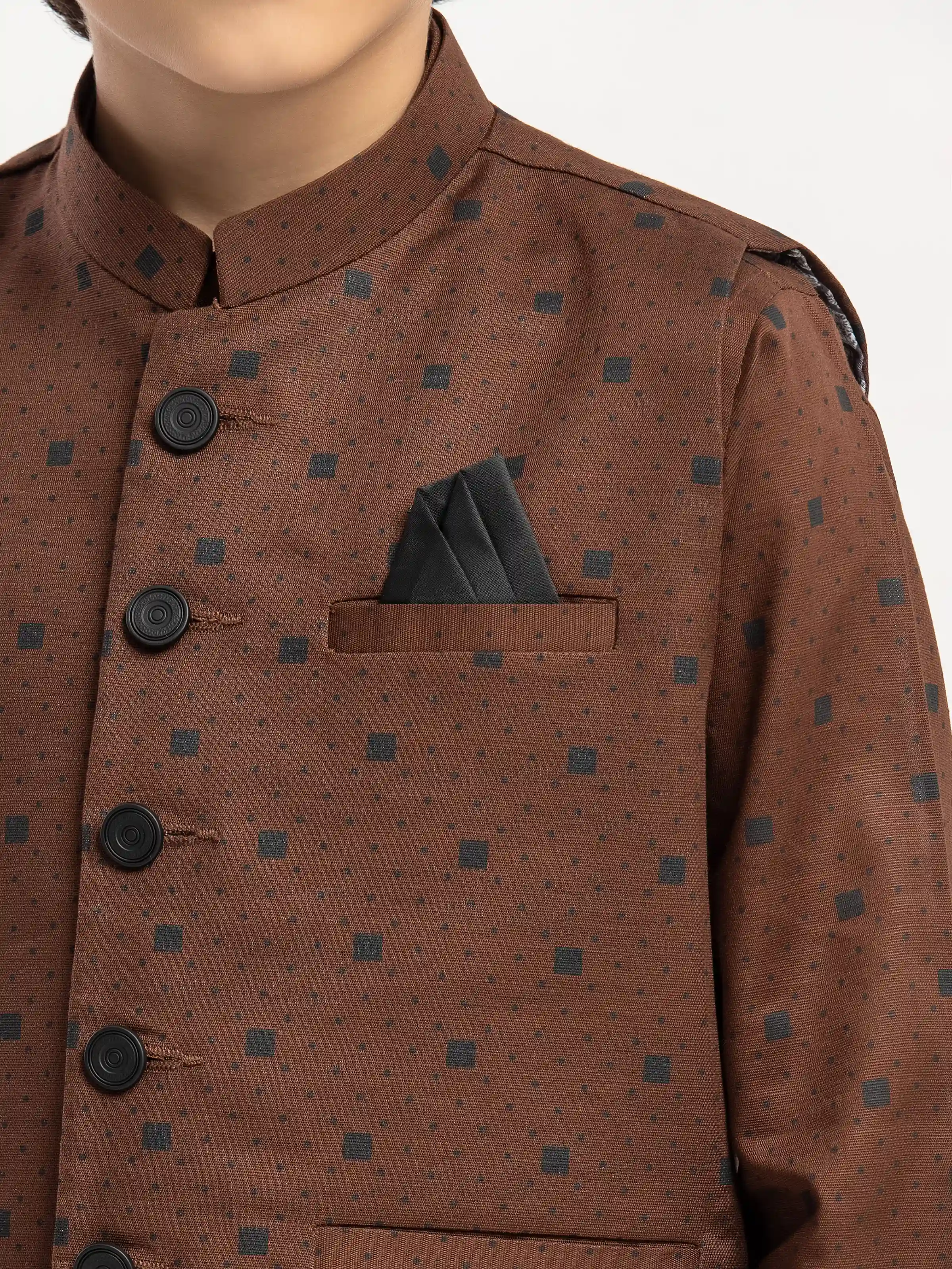 Boy's Brown Waist Coat Suit - ECBTWCS5-067 - Image 3