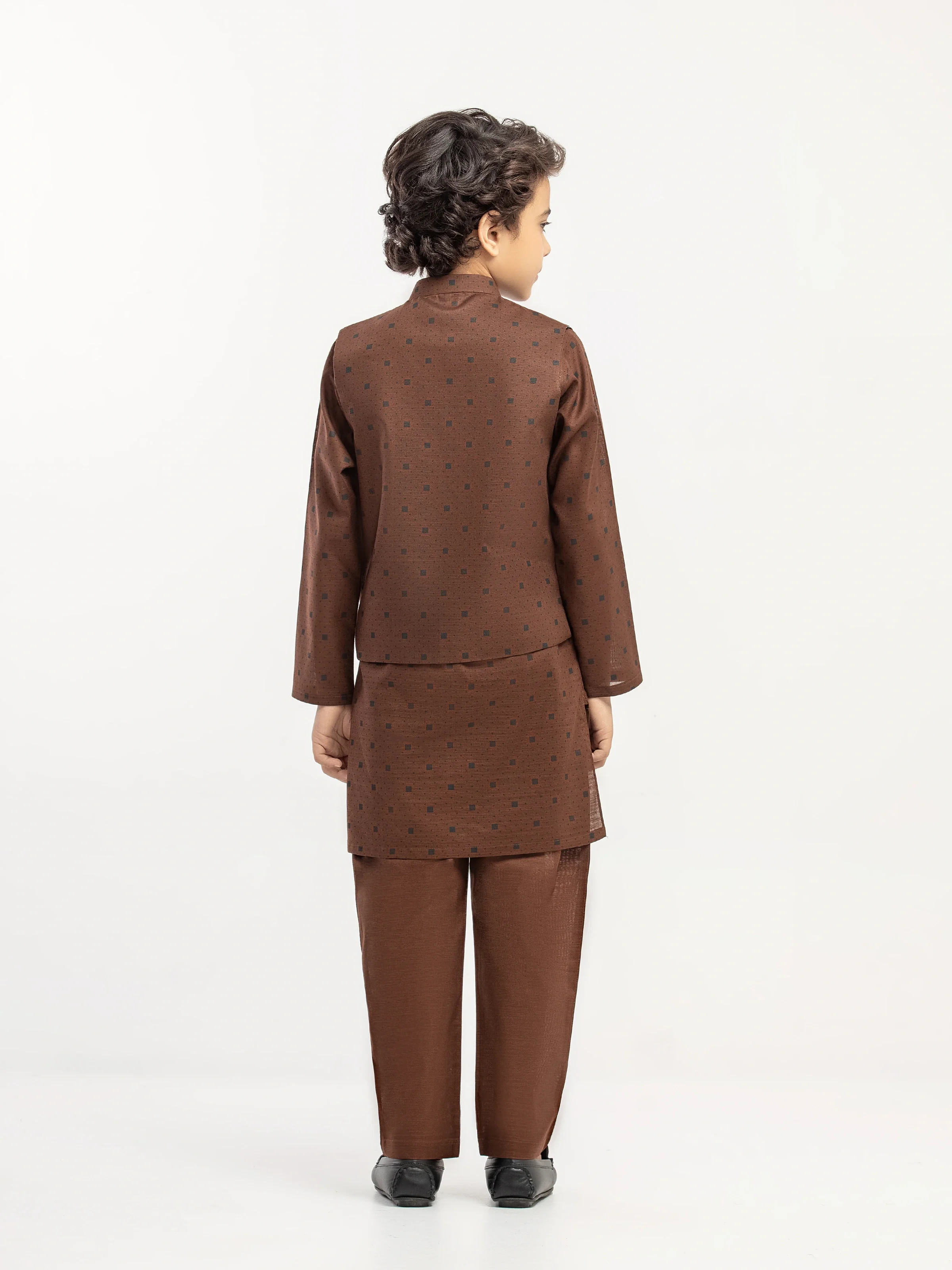 Boy's Brown Waist Coat Suit - ECBTWCS5-067 - Image 5