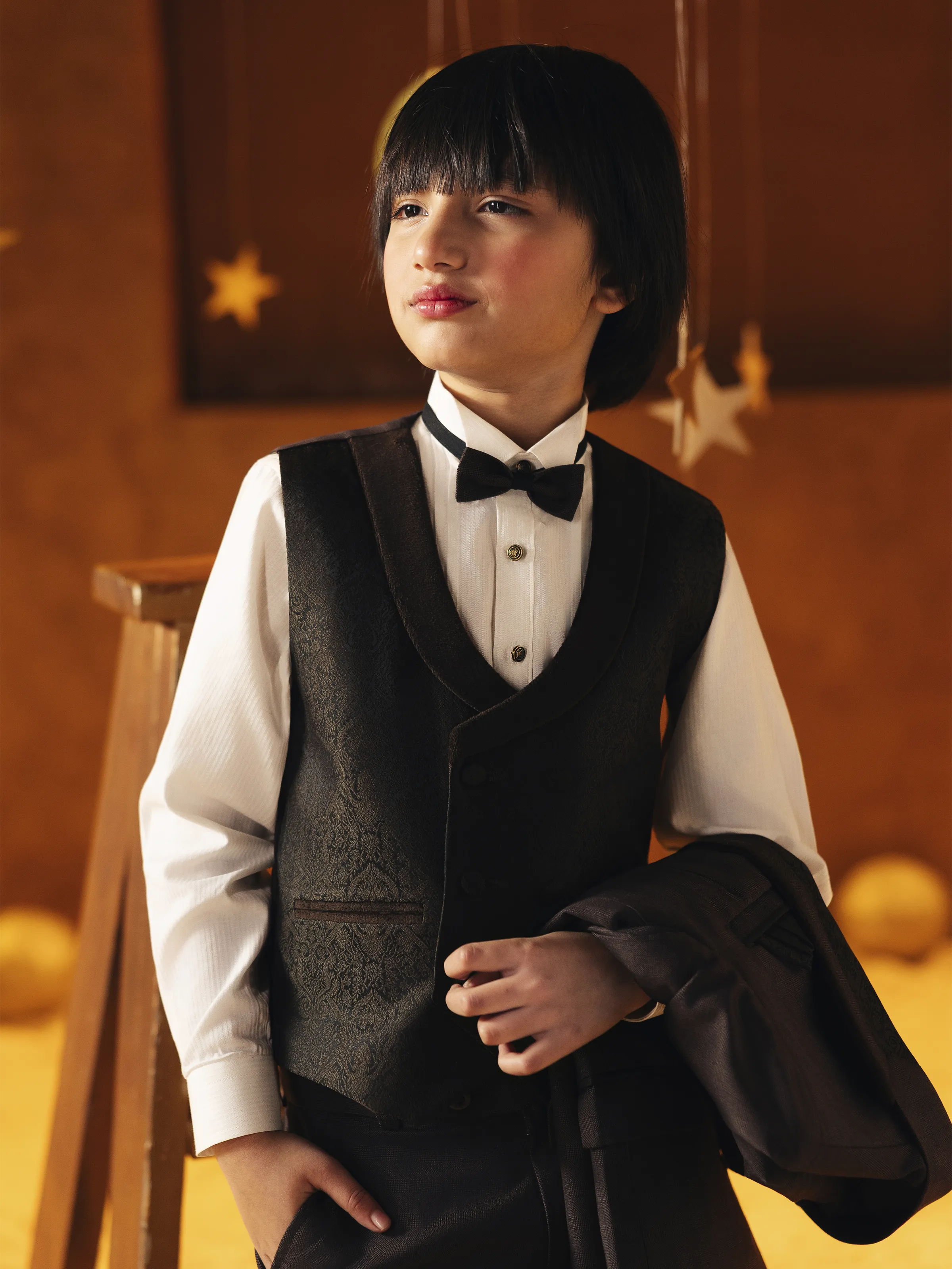 Boy's Burgundy Notch Collar Tuxedo Suit - EBTCPC5-4511 - Image 4