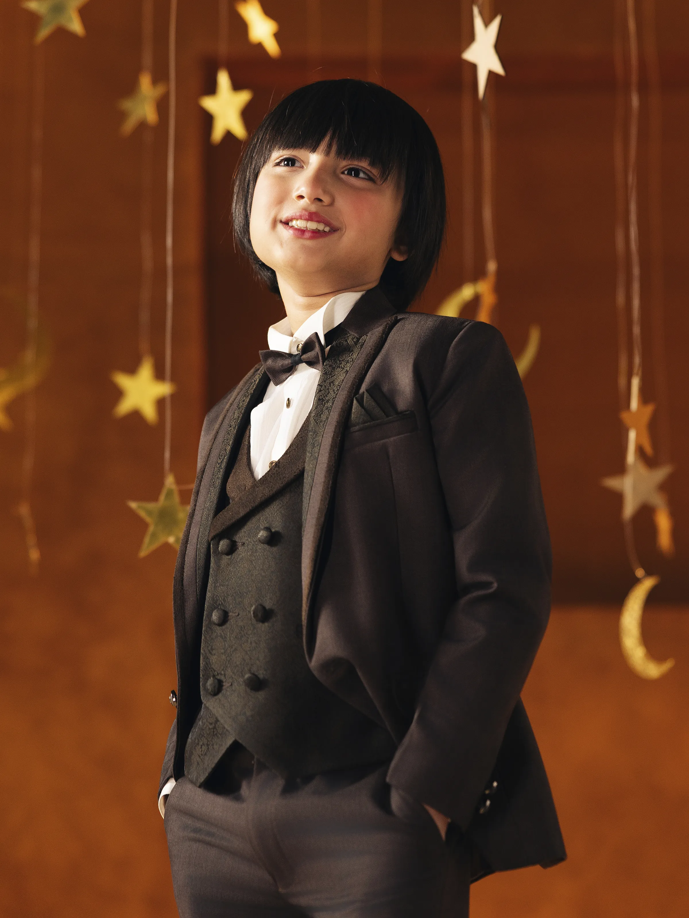 Boy's Burgundy Notch Collar Tuxedo Suit - EBTCPC5-4511 - Image 6