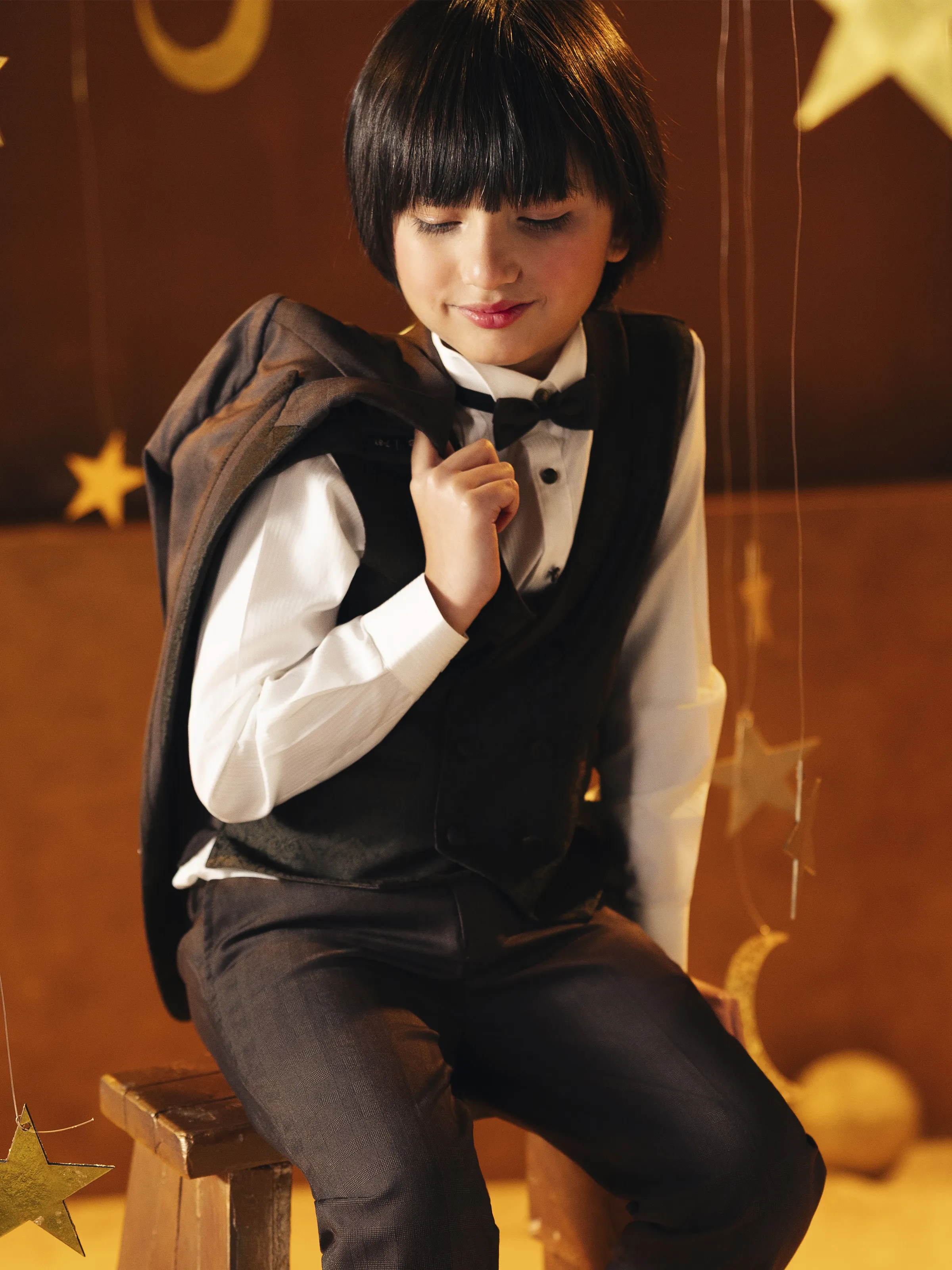Boy's Burgundy Notch Collar Tuxedo Suit - EBTCPC5-4511 - Image 7