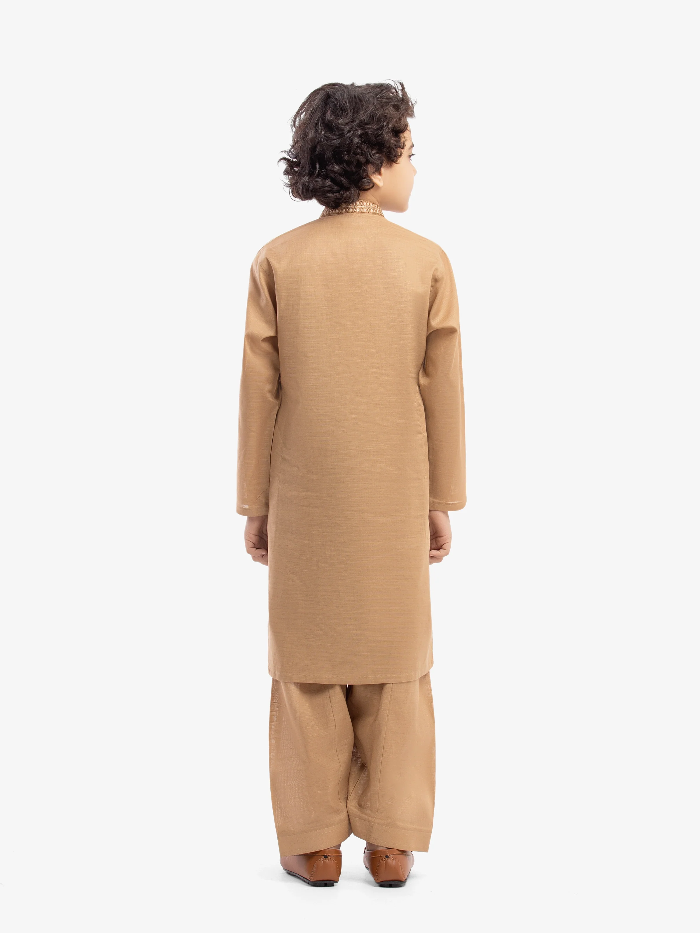 Boy's Camel Kurta Shalwar - EBTKS5-4060 - Image 5