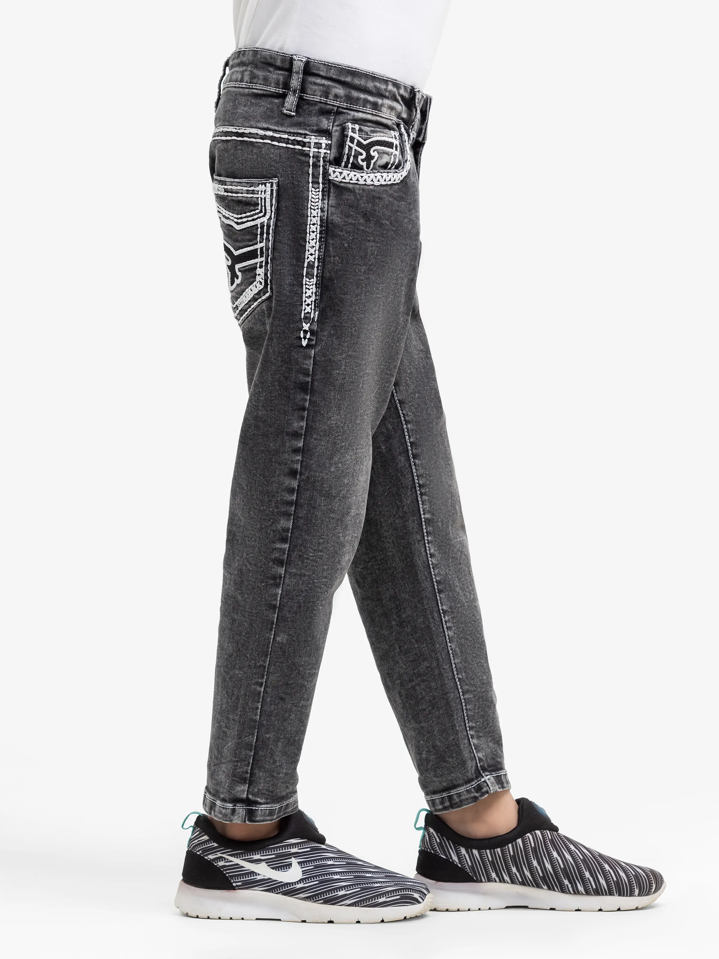 Boy's Charcoal Denim Pant - EBBDP5-002 - Image 4