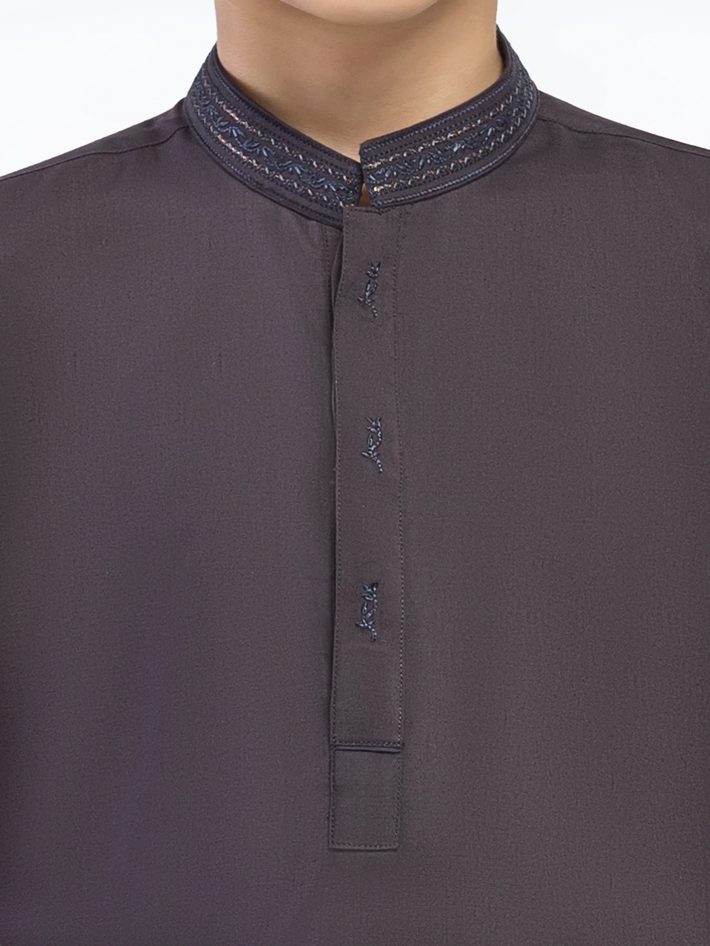 Boy's Charcoal Kurta Shalwar - EBTKS5-4039 - Image 3