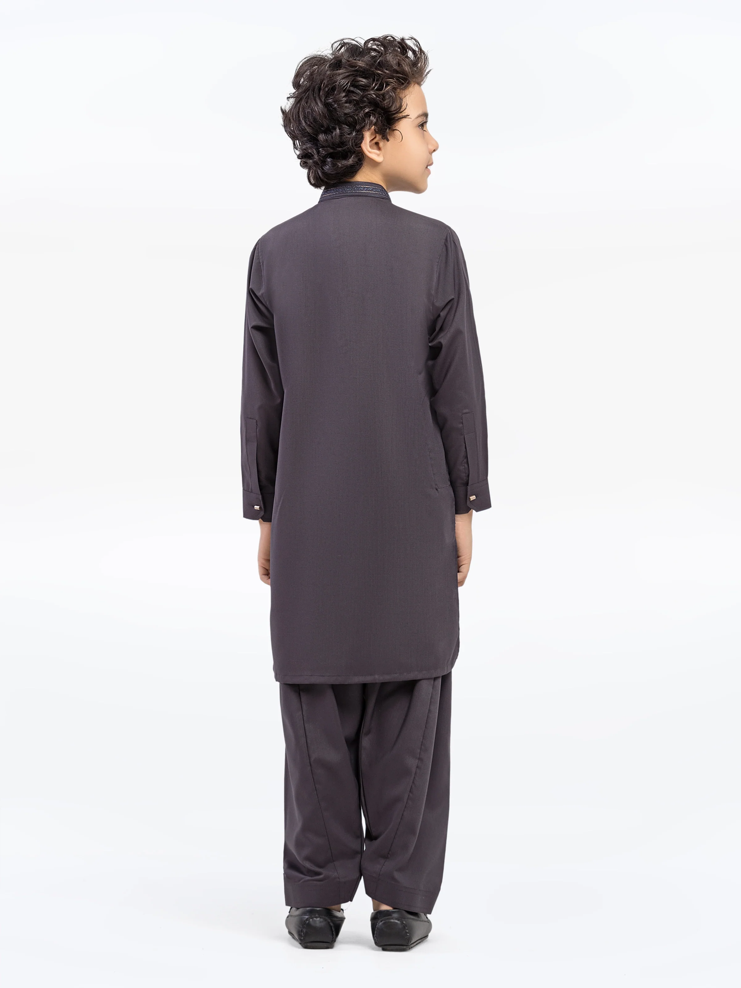 Boy's Charcoal Kurta Shalwar - EBTKS5-4039 - Image 5