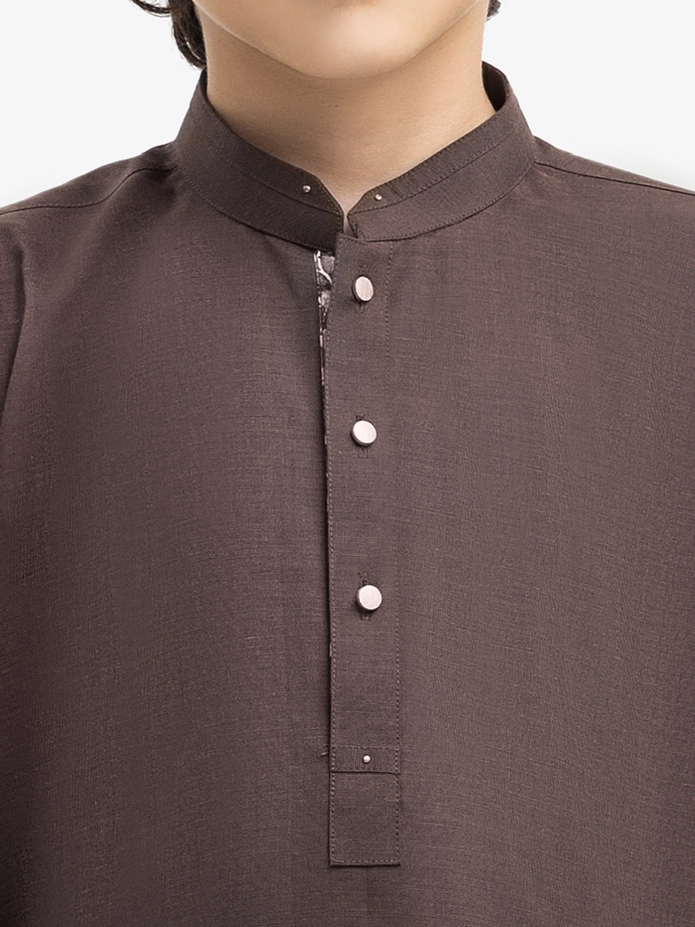 Boy's Chocolate Brown Kurta Pajama - EBTKP5-013 - Image 3
