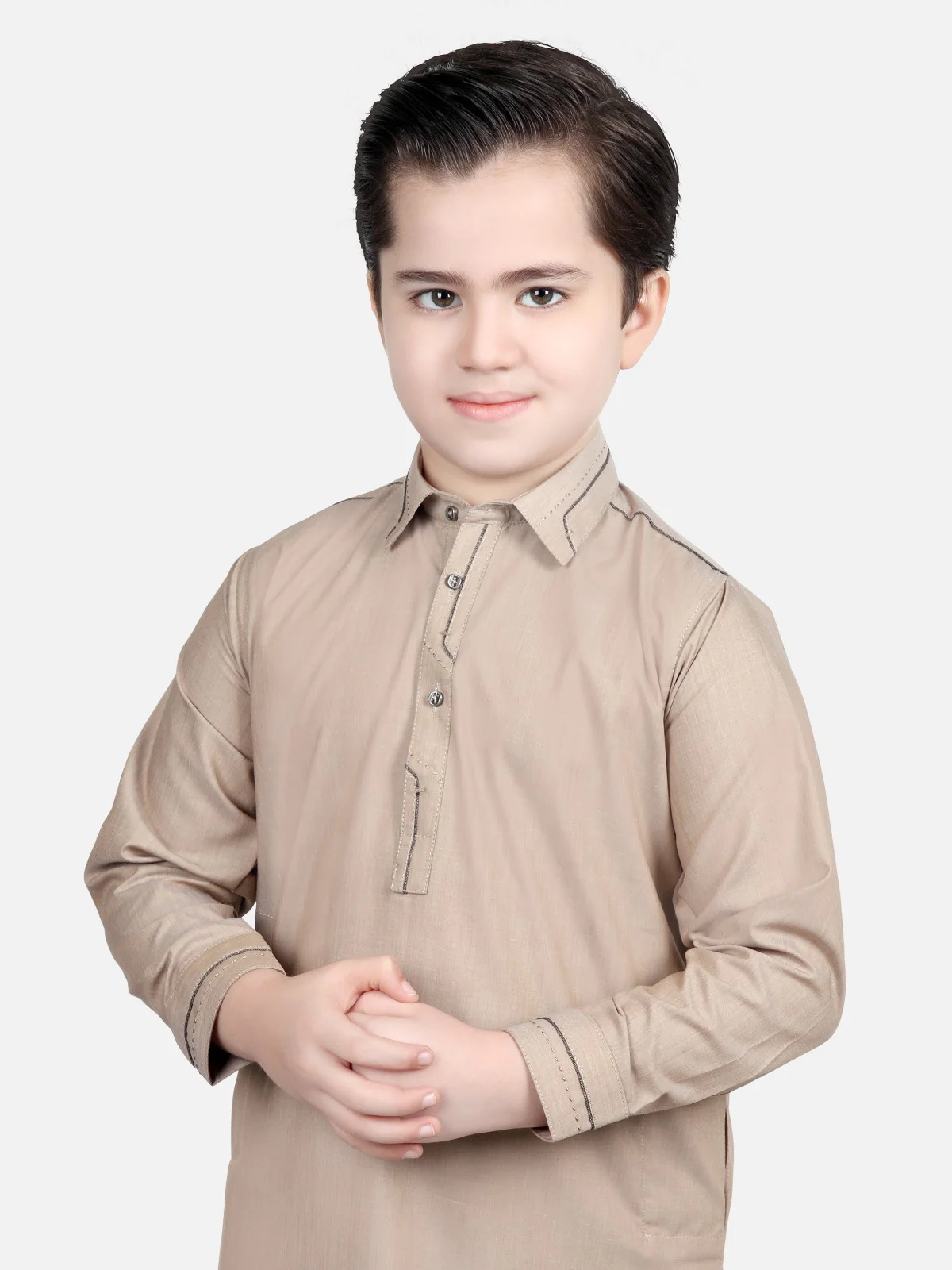 Boy's Coffee Kurta Shalwar - EBTKS18-3543 - Image 2